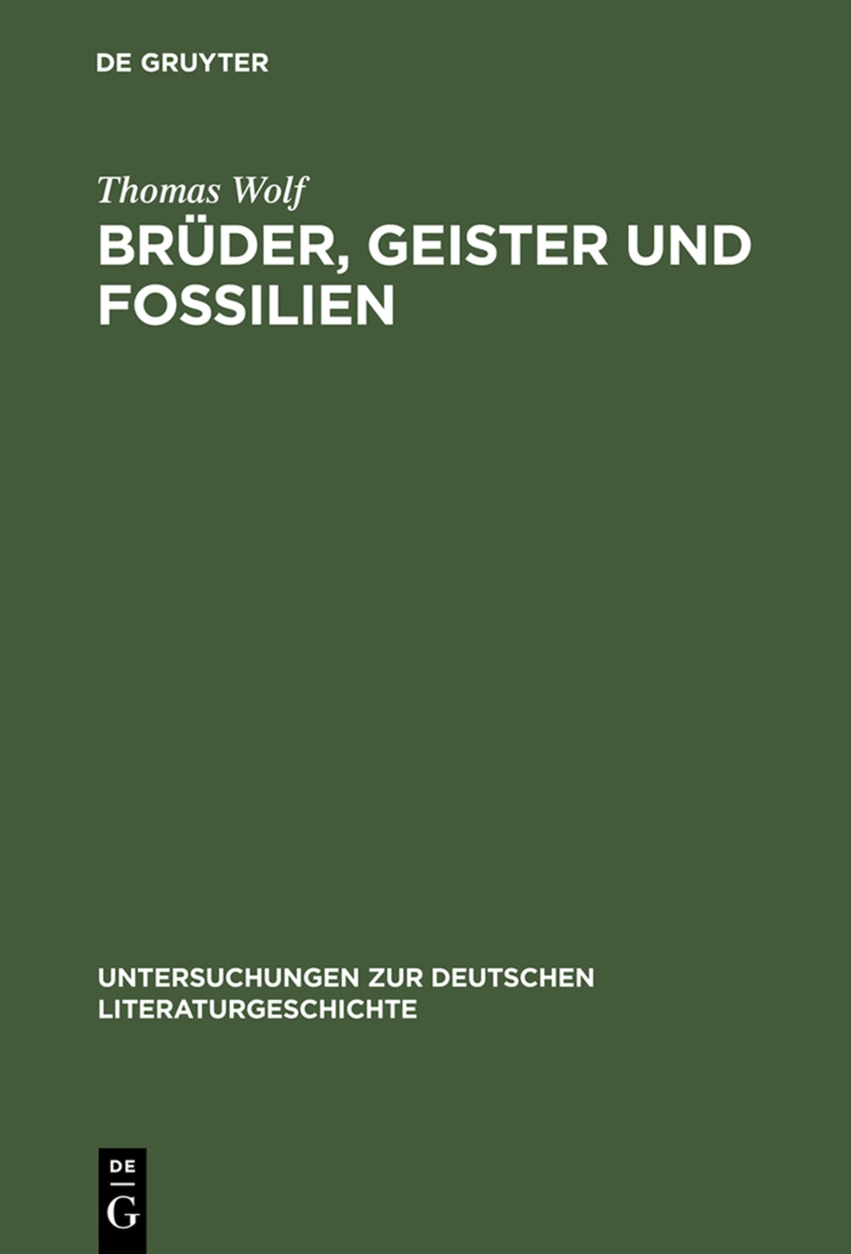 Cover image for Brüder, Geister und Fossilien ISBN 9783484321083