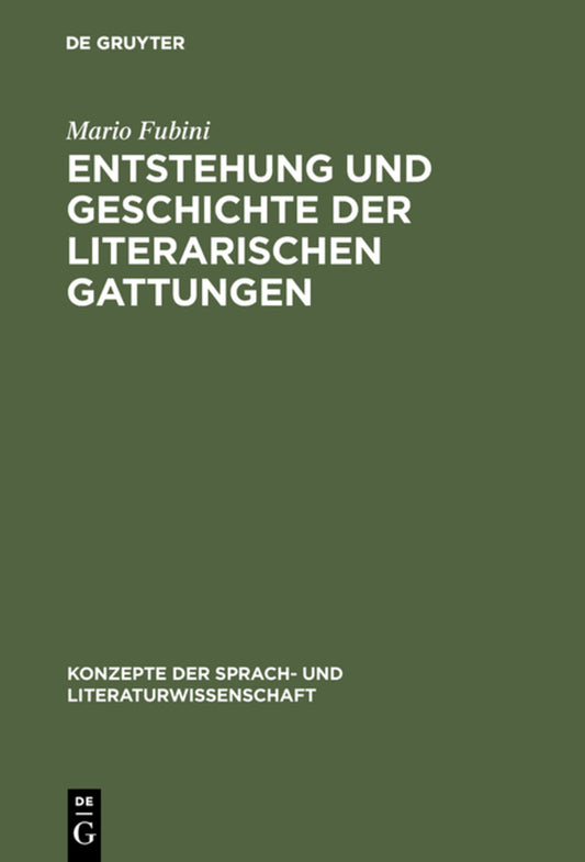 Entstehung und Geschichte der literarischen Gattungen