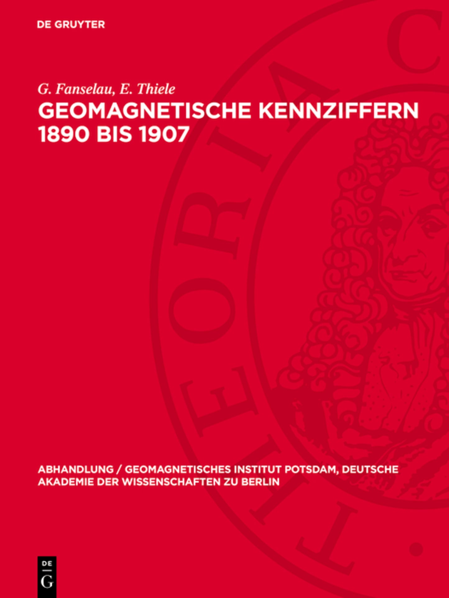 Geomagnetische Kennziffern 1890 bis 1907