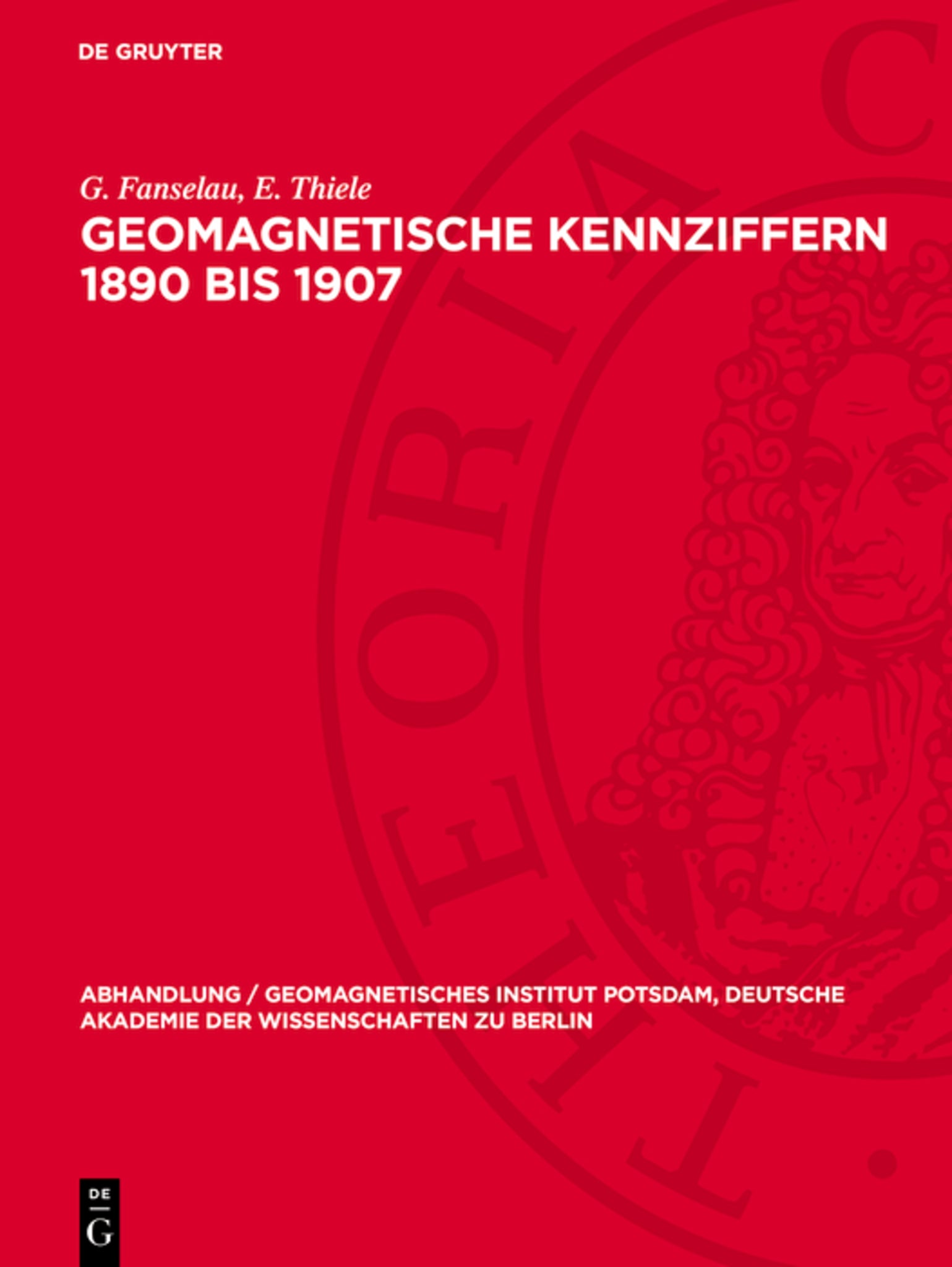 Geomagnetische Kennziffern 1890 bis 1907