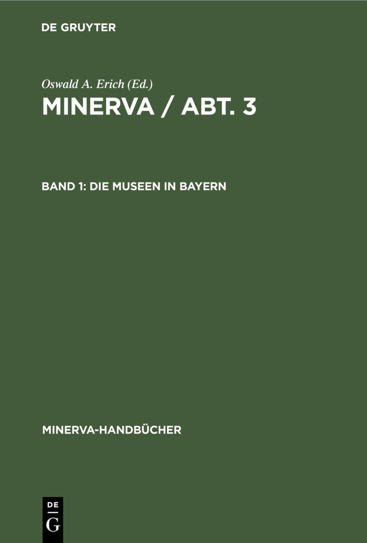 Cover image for Die Museen in Bayern ISBN 9783112308264