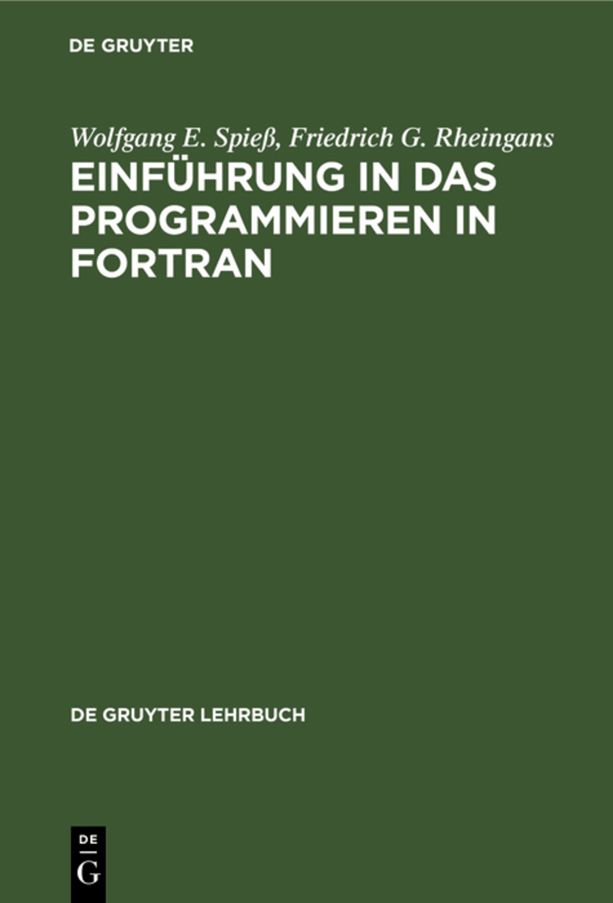 Cover image for Einführung in das Programmieren in FORTRAN ISBN 9783110073119