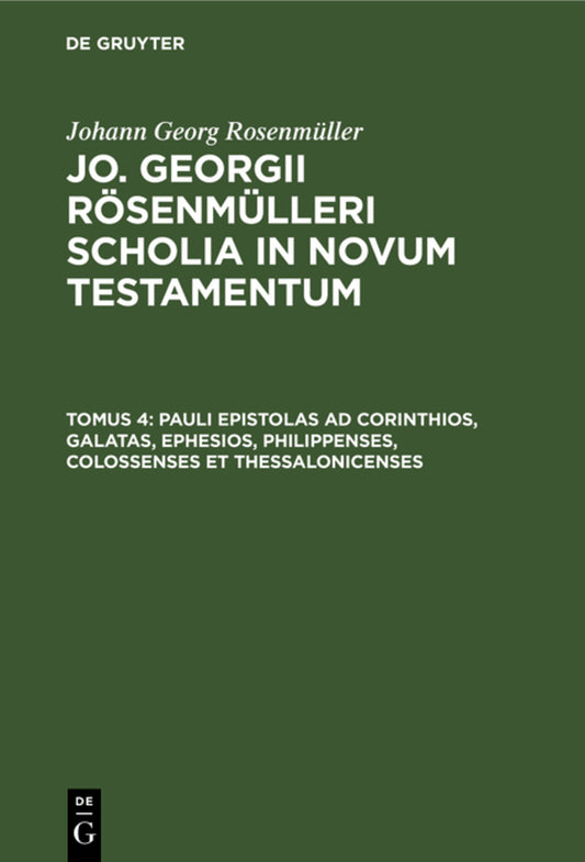 Pauli Epistolas ad Corinthios, Galatas, Ephesios, Philippenses, Colossenses et Thessalonicenses