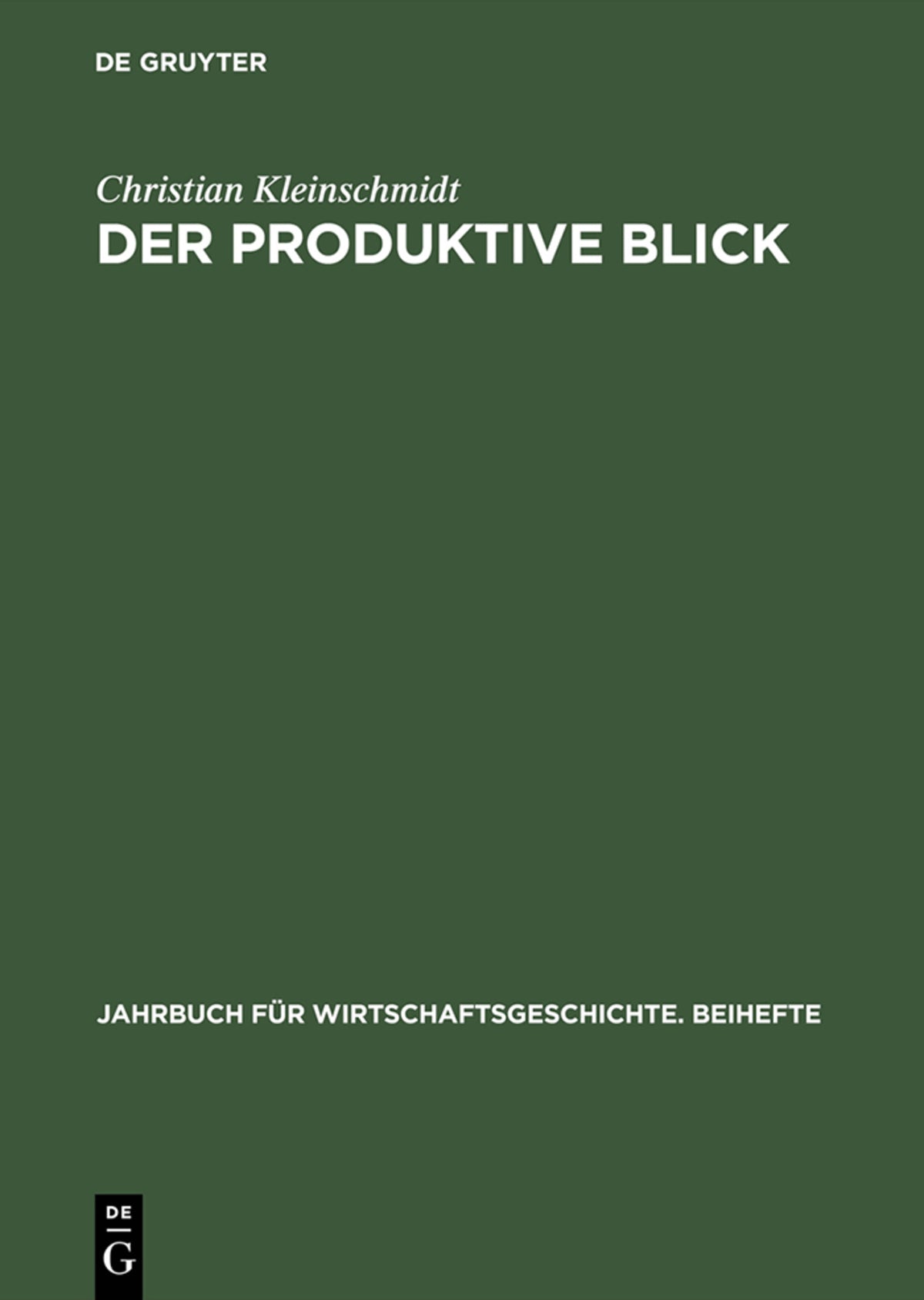 Cover image for Der produktive Blick ISBN 9783050036571