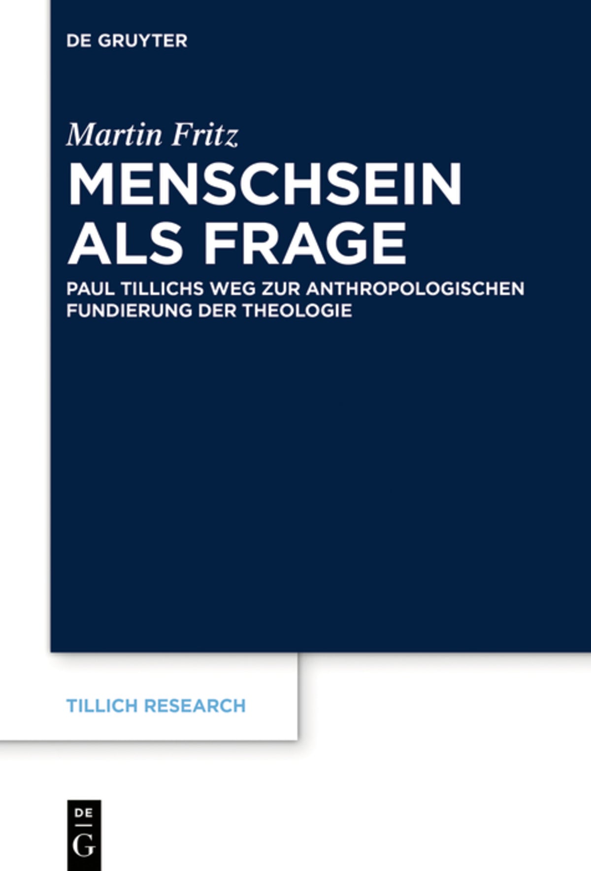 Cover image for Menschsein als Frage ISBN 9783110590418