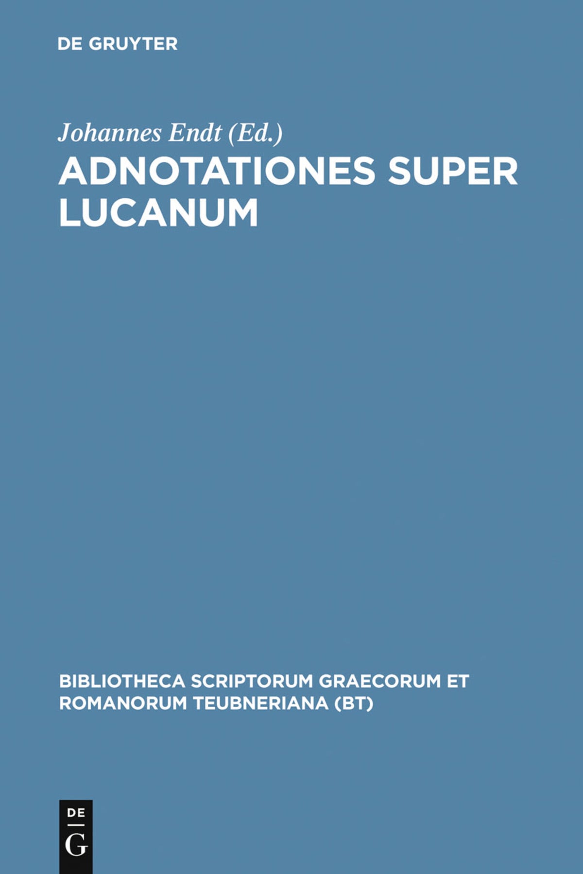 Cover image for Adnotationes super Lucanum ISBN 9783598715037