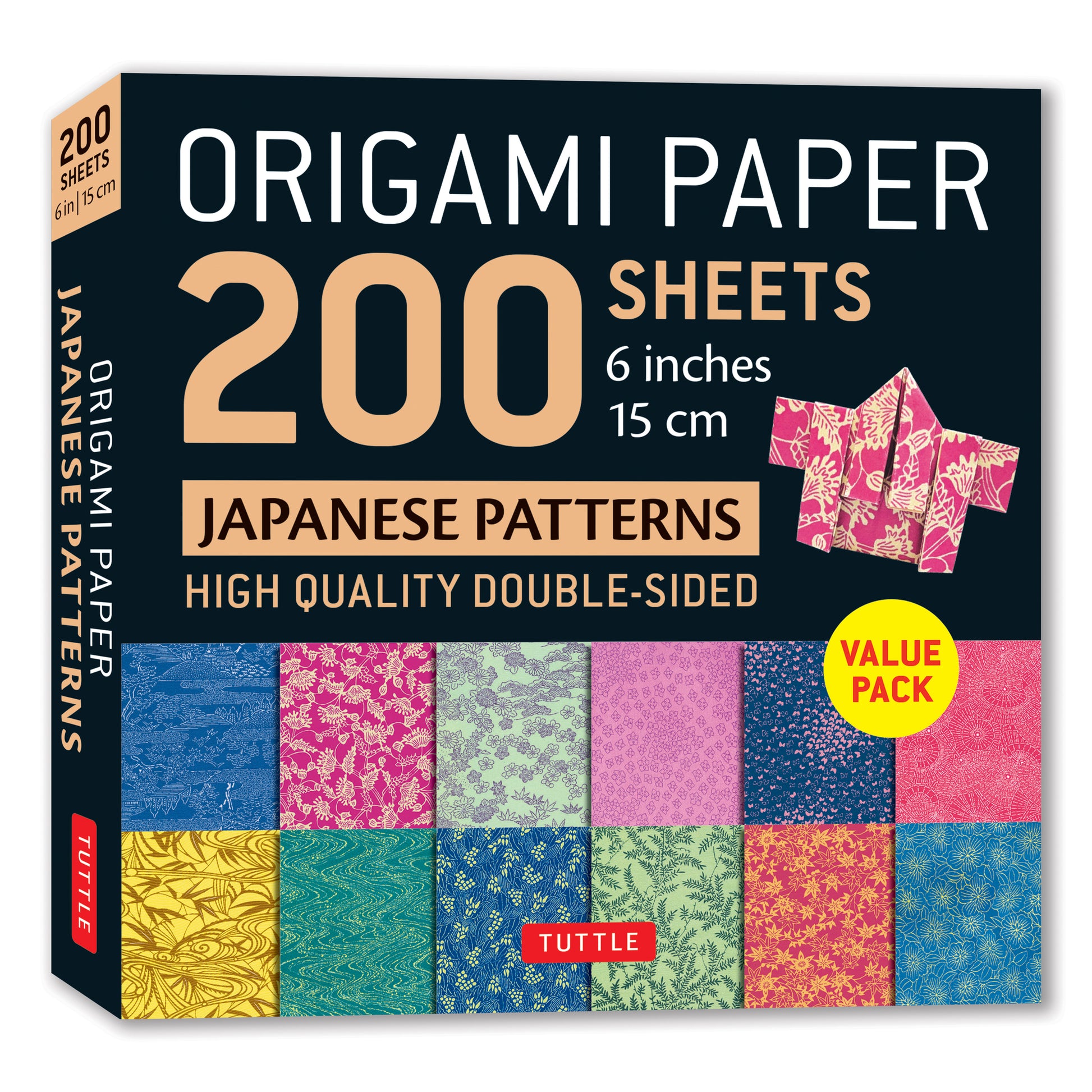 Origami Paper 200 sheets Japanese Patterns 6" 15 cm