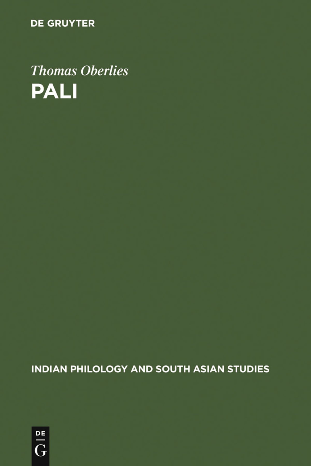 Cover image for Pali ISBN 9783110167634