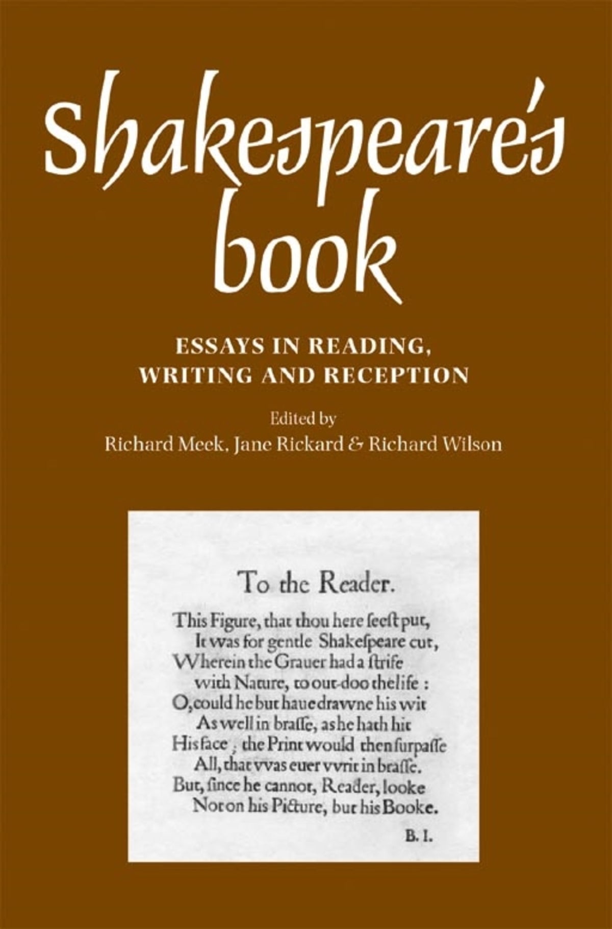 Cover image for Shakespeare's book ISBN 9780719085611