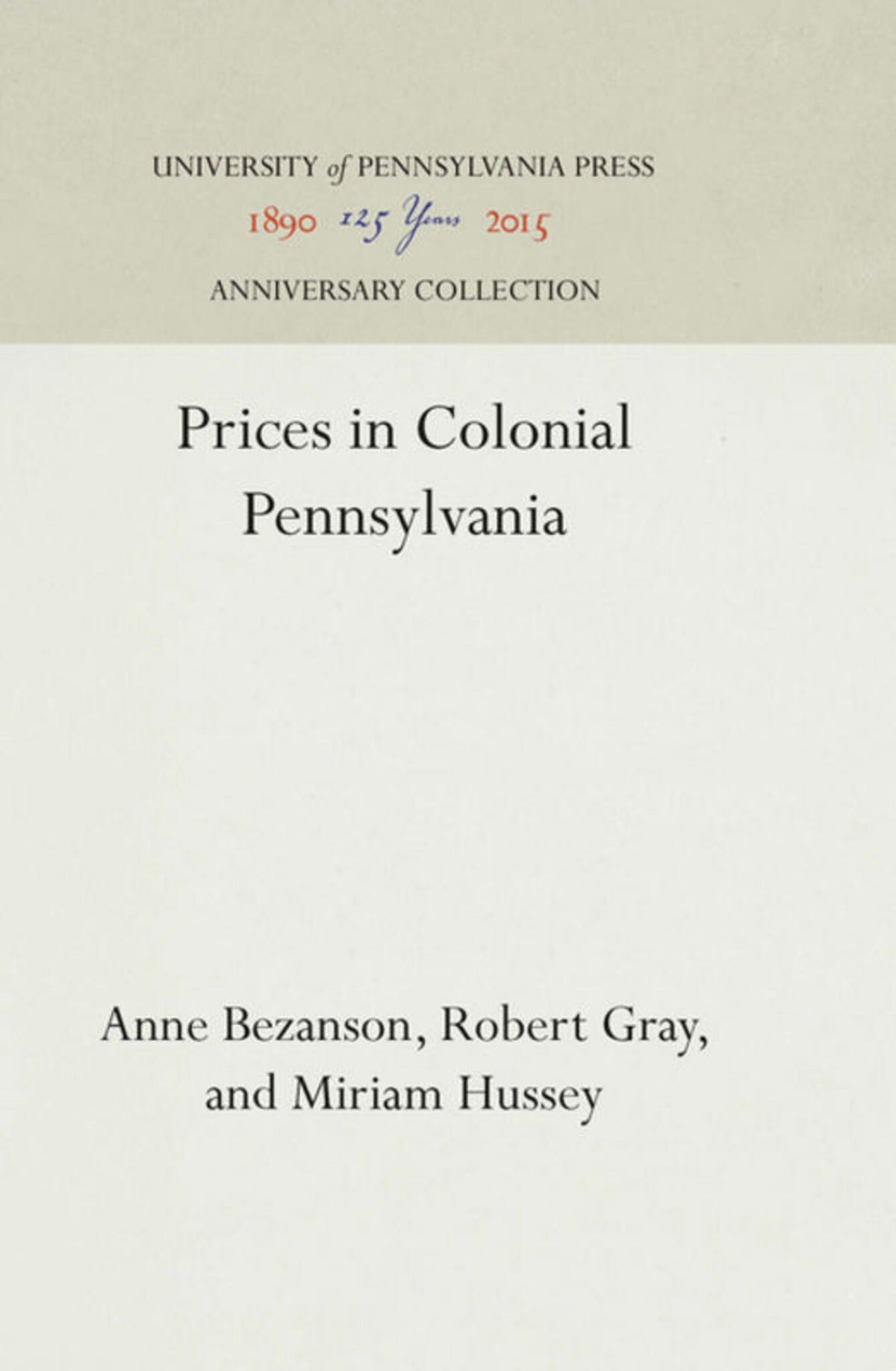 Cover image for Prices in Colonial Pennsylvania ISBN 9781512814422