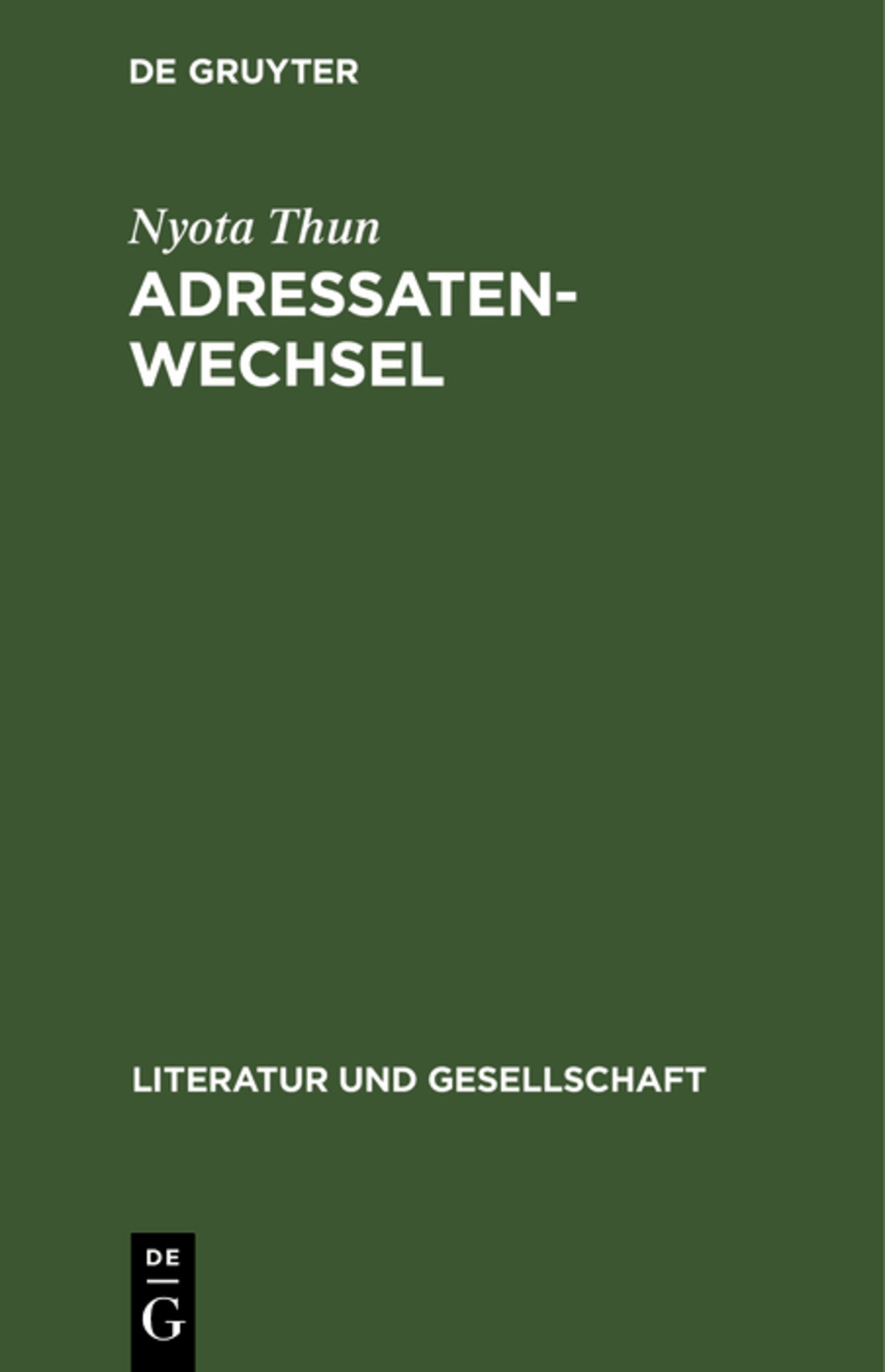 Cover image for Adressatenwechsel ISBN 9783112481516