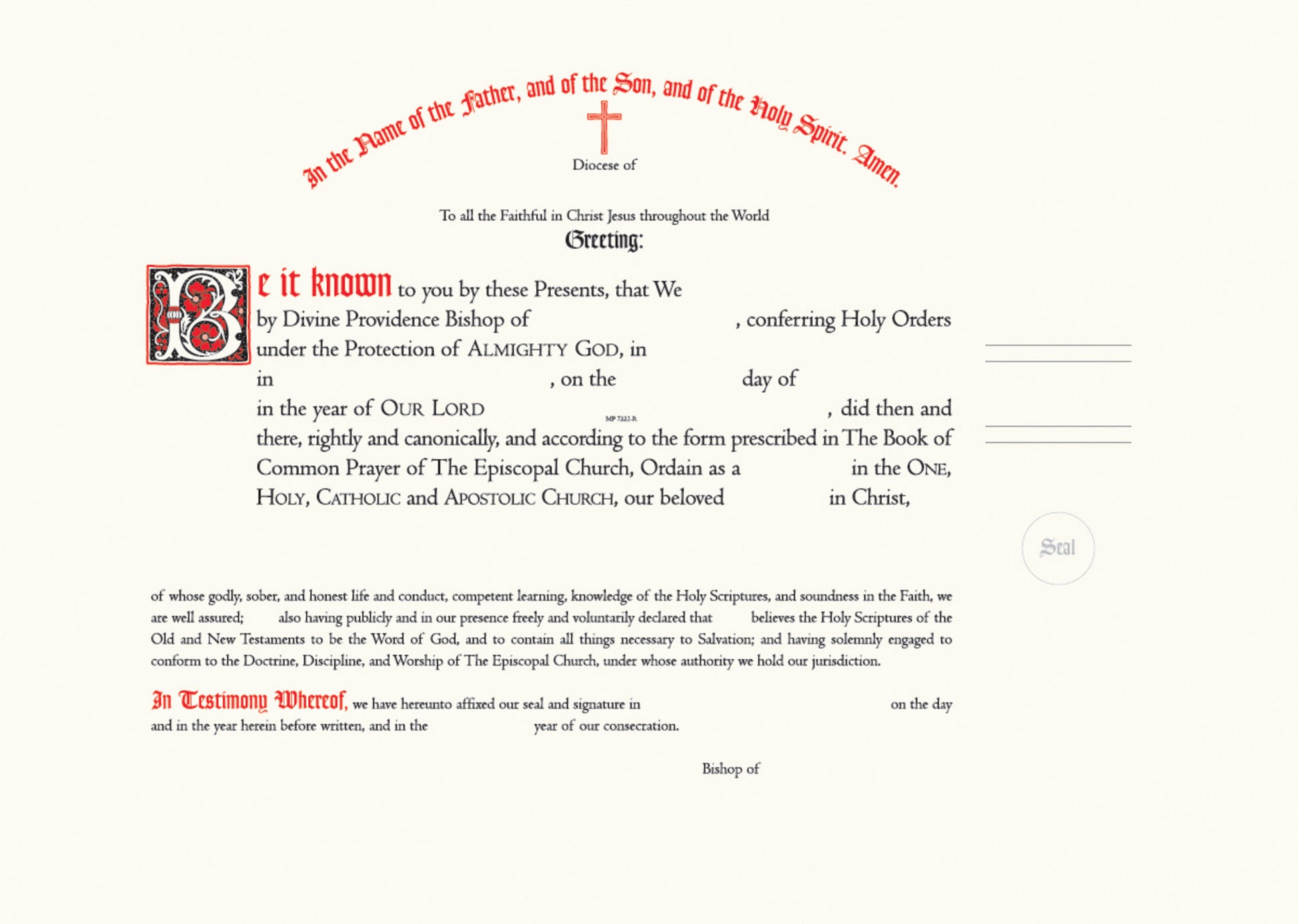Ordination Certificate
