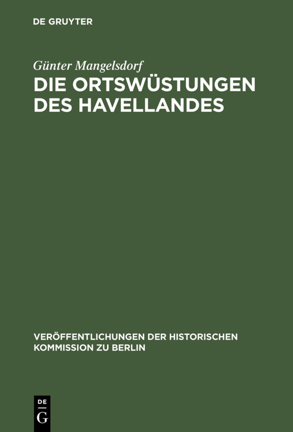 Cover image for Die Ortswüstungen des Havellandes ISBN 9783110140866