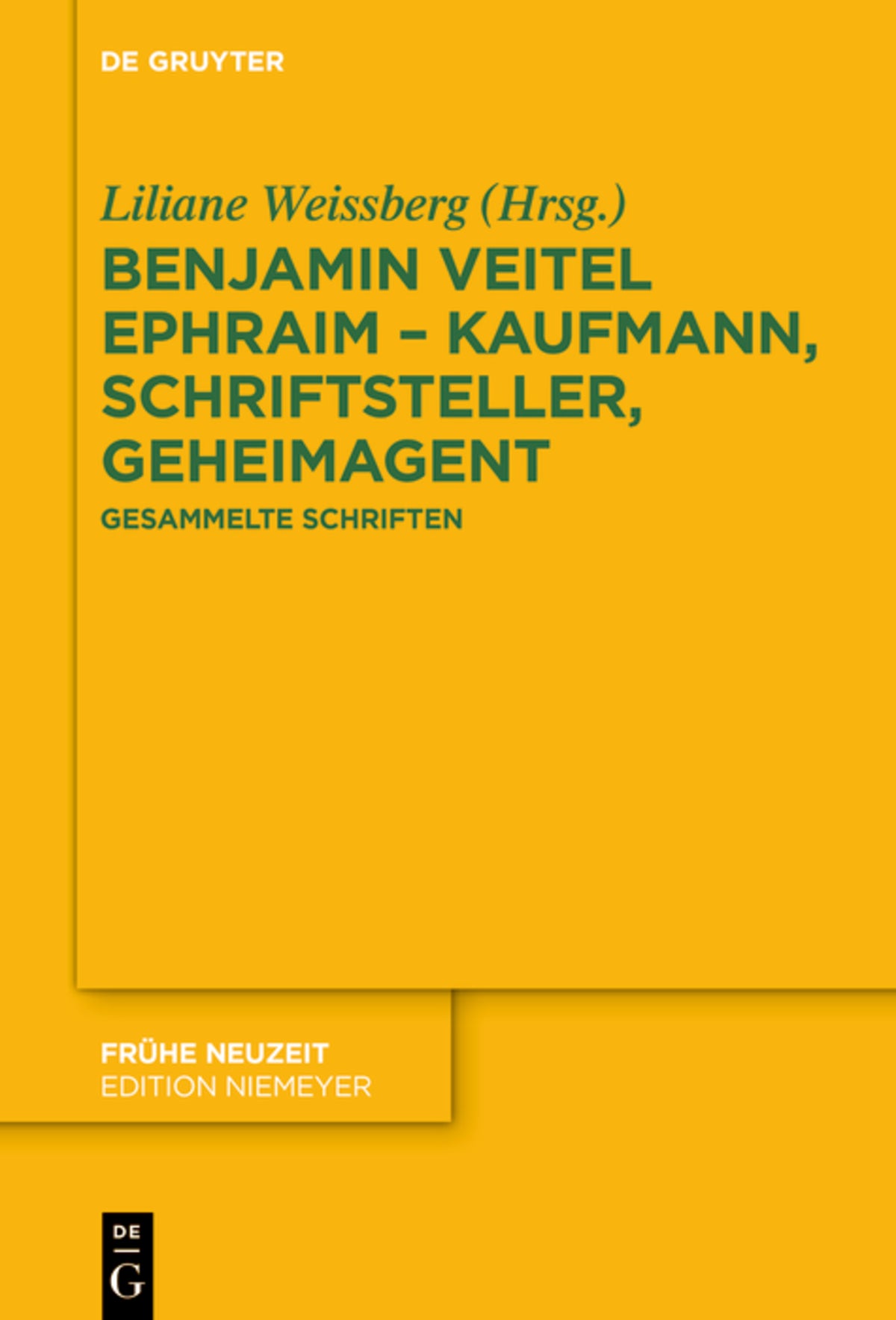 Cover image for Benjamin Veitel Ephraim – Kaufmann, Schriftsteller, Geheimagent ISBN 9783110722406