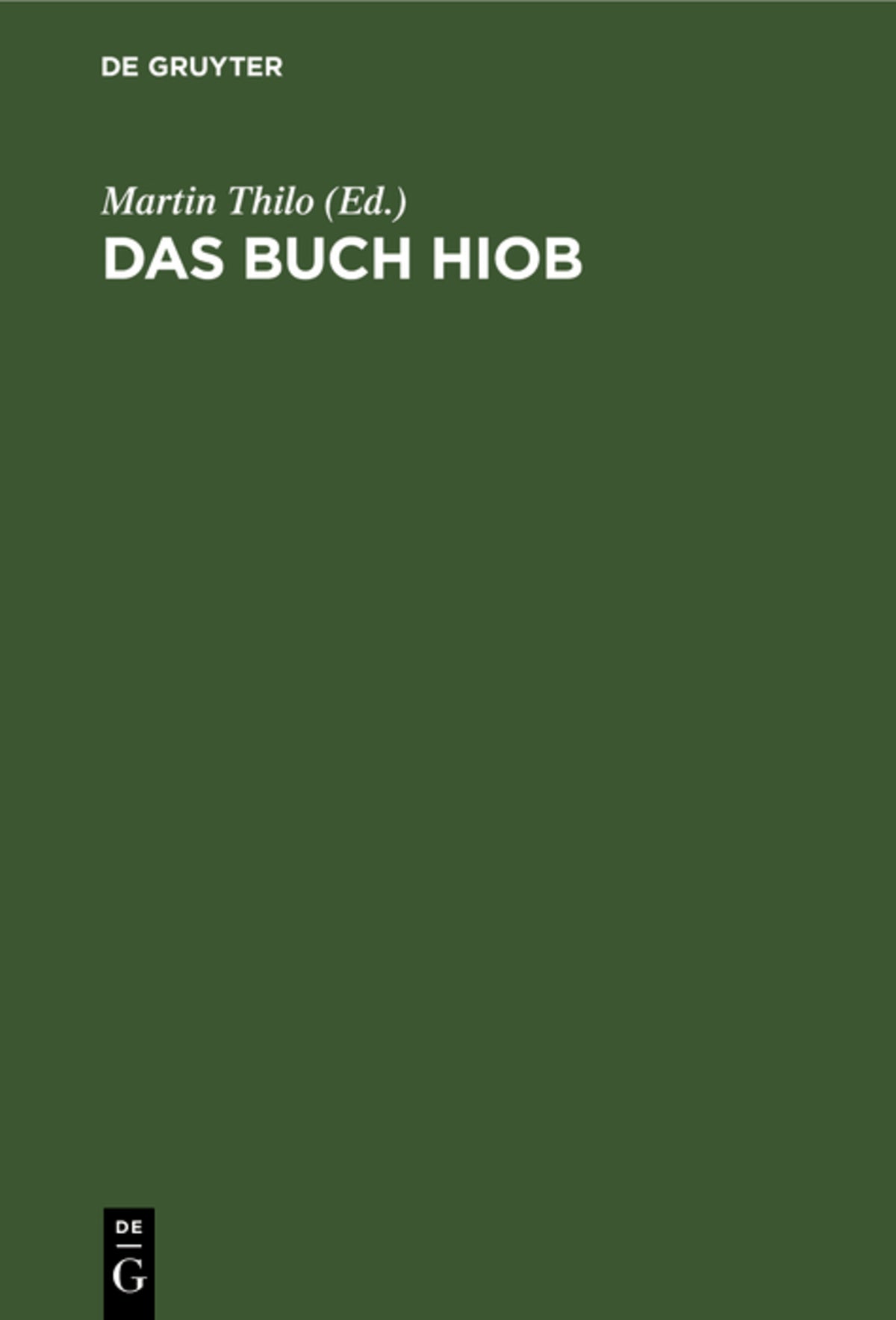 Cover image for Das Buch Hiob ISBN 9783111153667