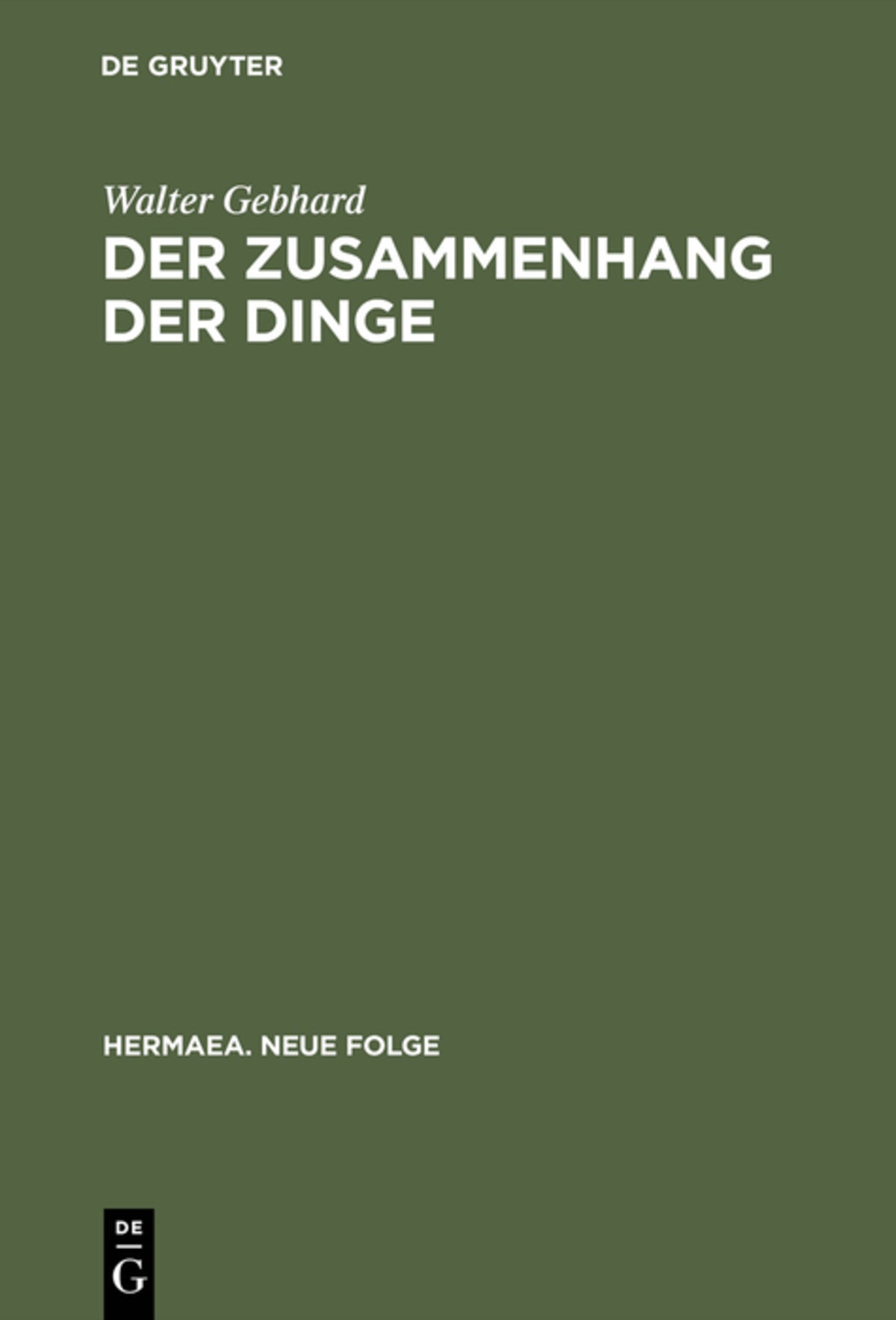 Cover image for Der Zusammenhang der Dinge ISBN 9783484150478