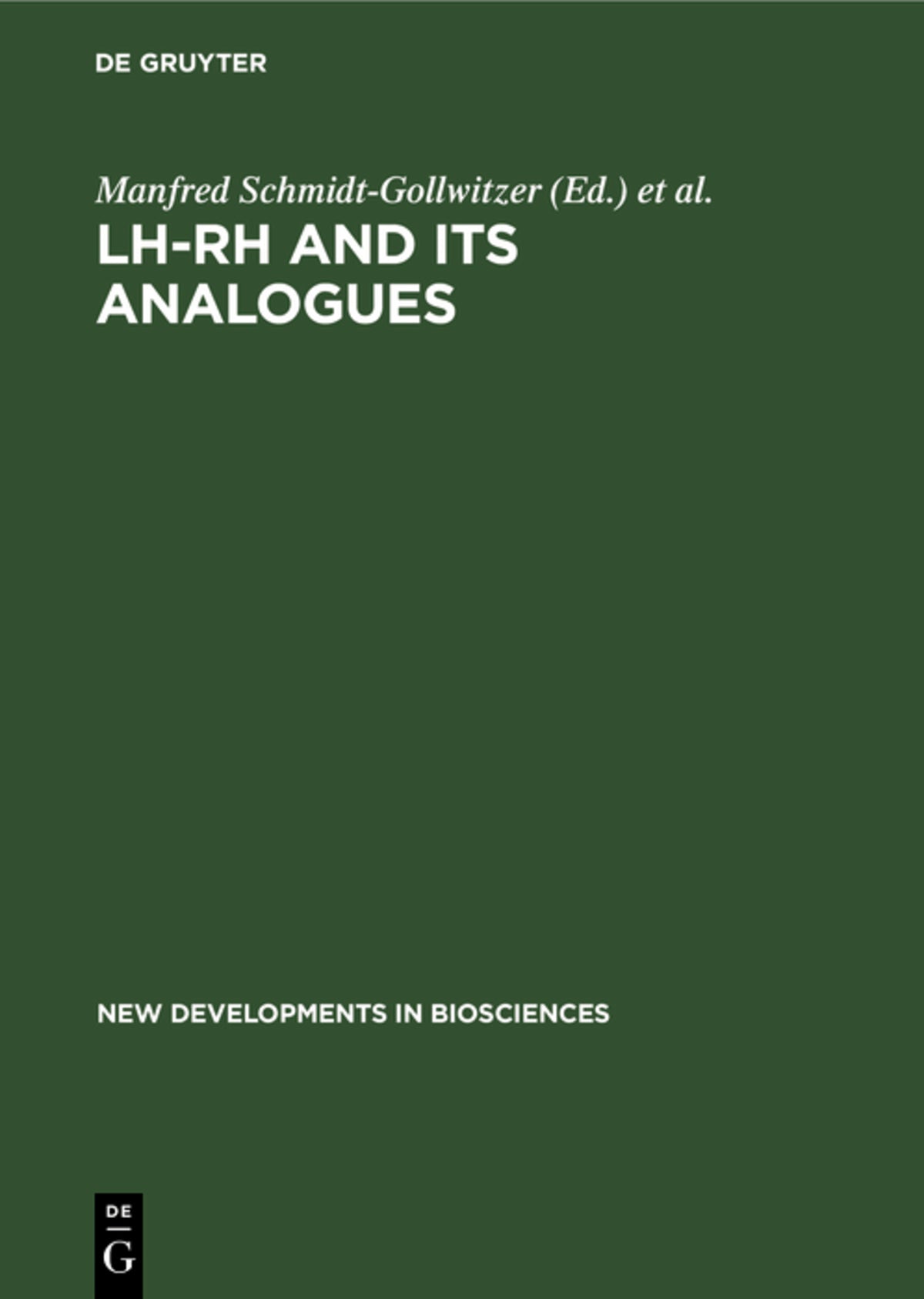 Cover image for LH-RH and its Analogues ISBN 9783110100556