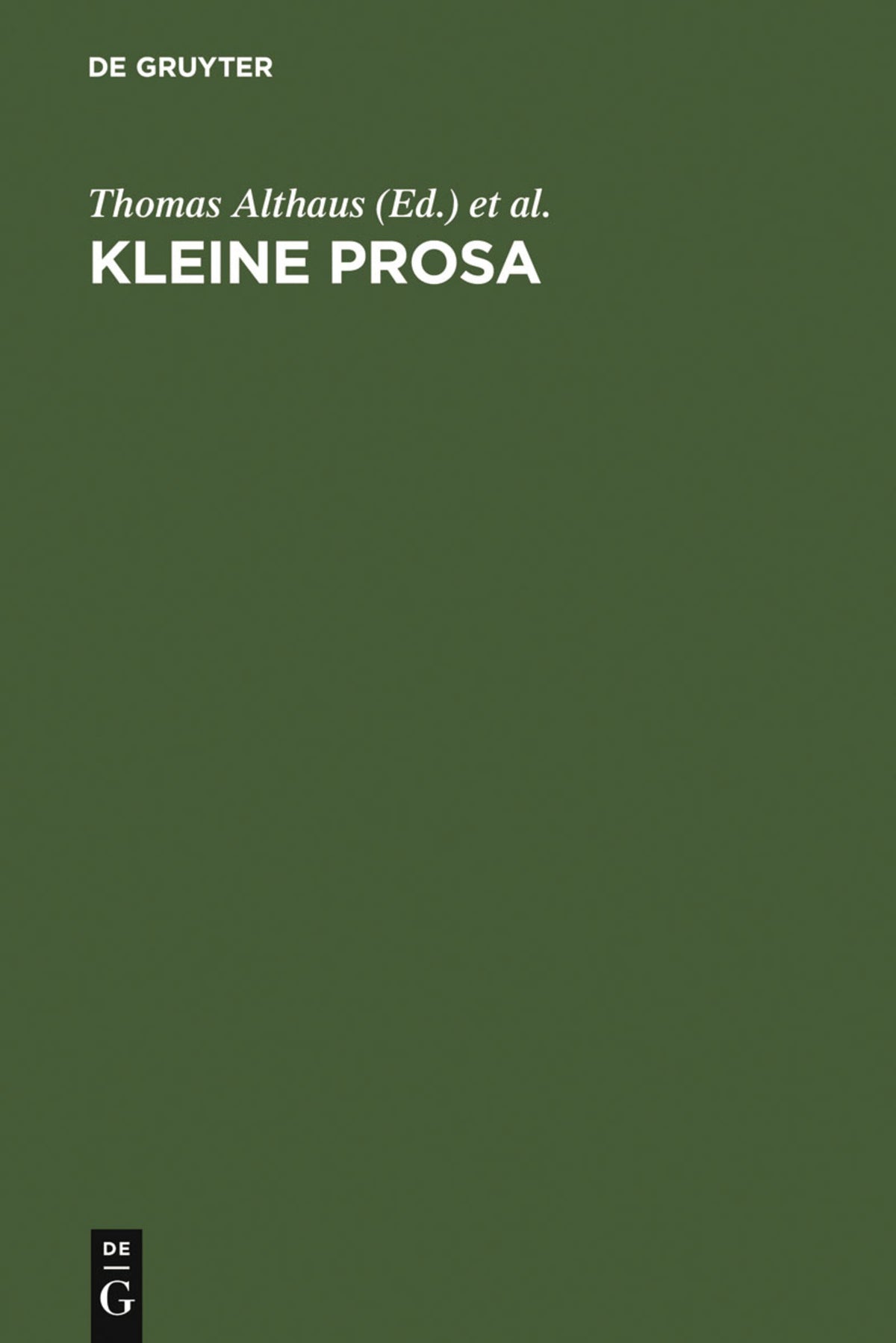 Cover image for Kleine Prosa ISBN 9783484109025