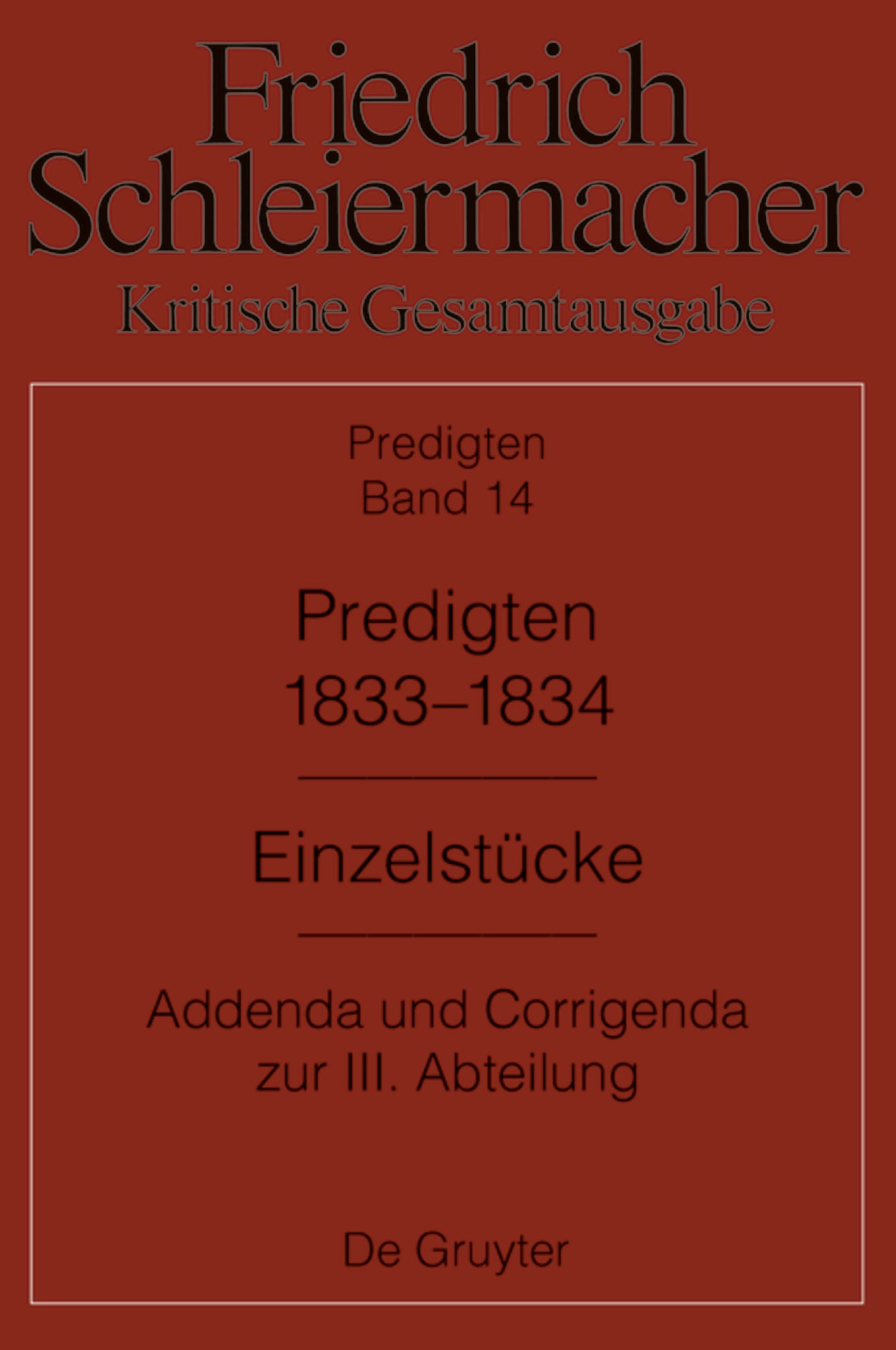 Predigten 1833-1834