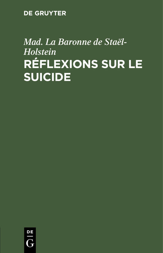 Réflexions sur le suicide