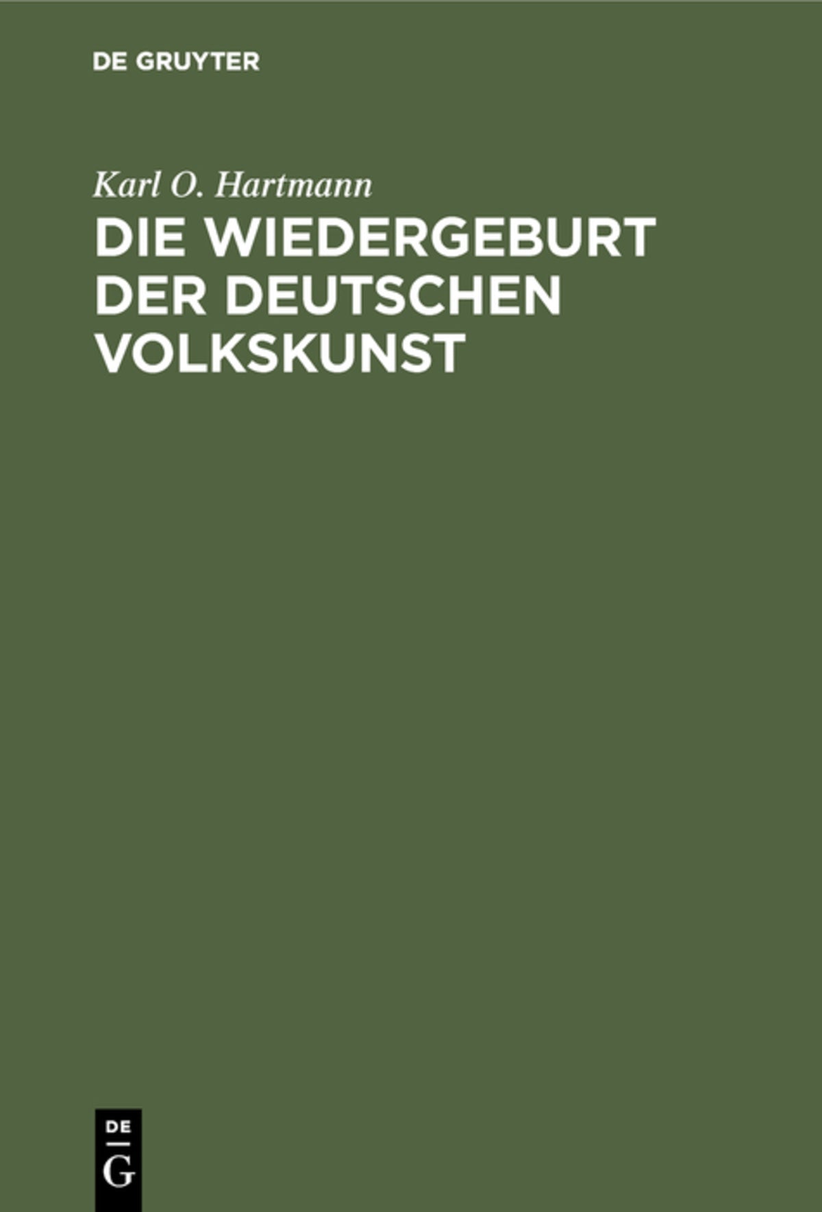 Cover image for Die Wiedergeburt der deutschen Volkskunst ISBN 9783486748680