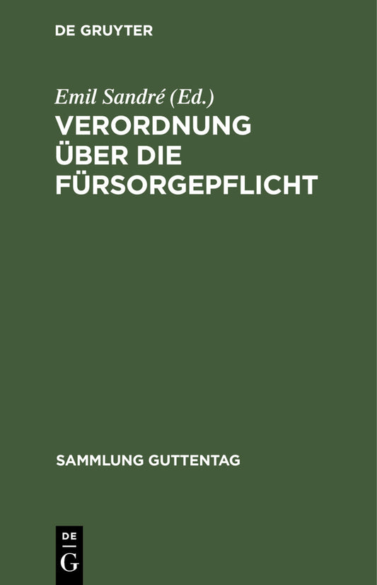 Verordnung über die Fürsorgepflicht