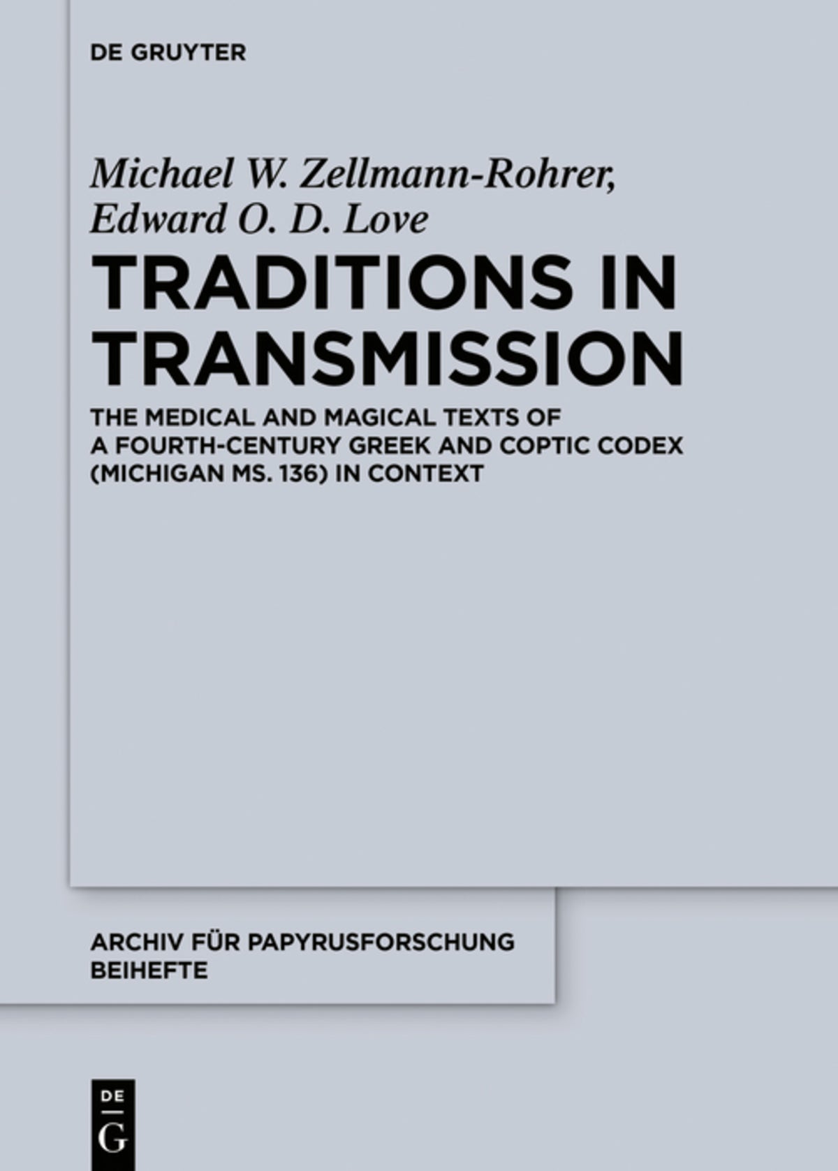 Cover image for Traditions in Transmission ISBN 9783110778755