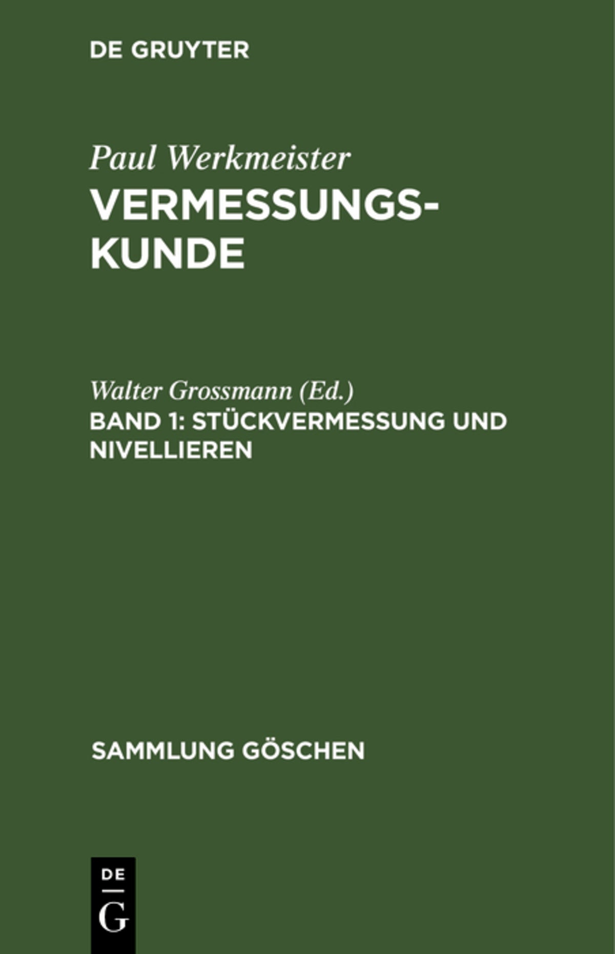 Cover image for Stückvermessung und Nivellieren ISBN 9783111006758