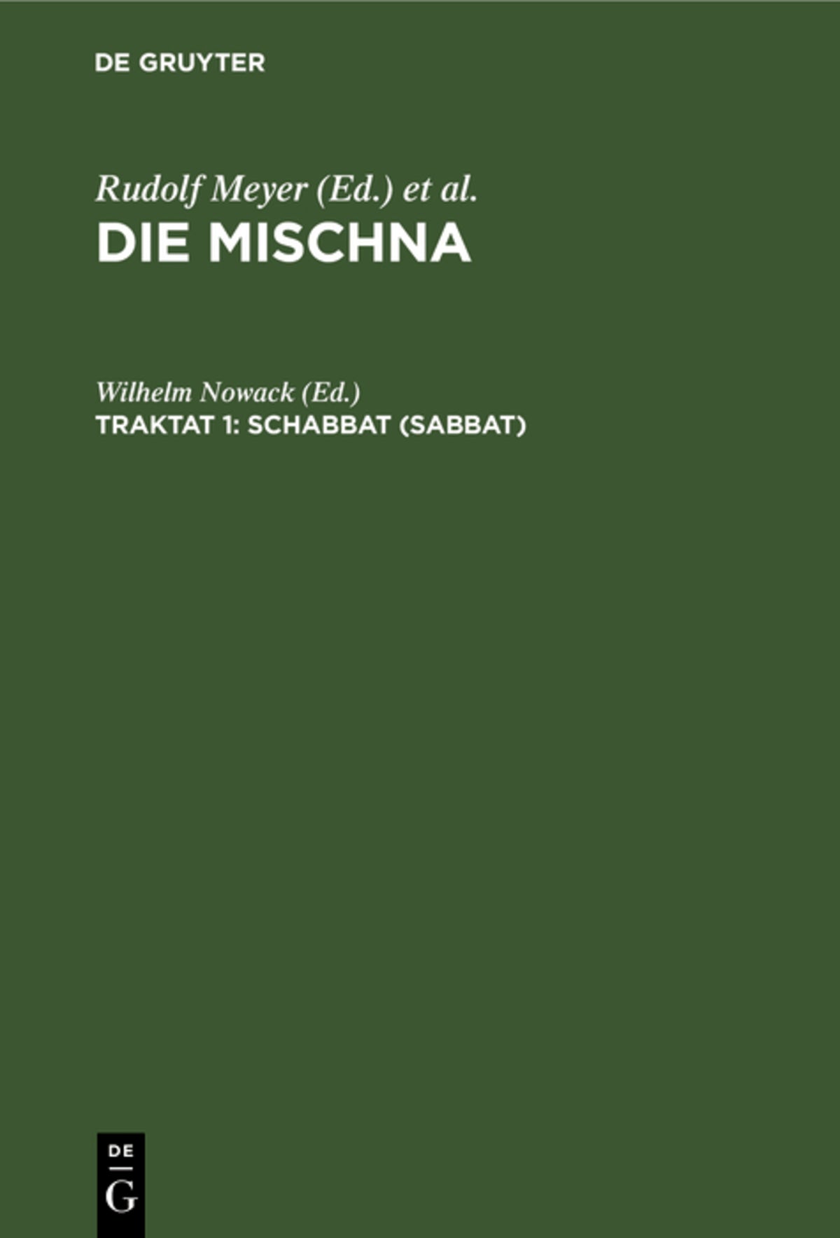 Cover image for Schabbat (Sabbat) ISBN 9783111181448