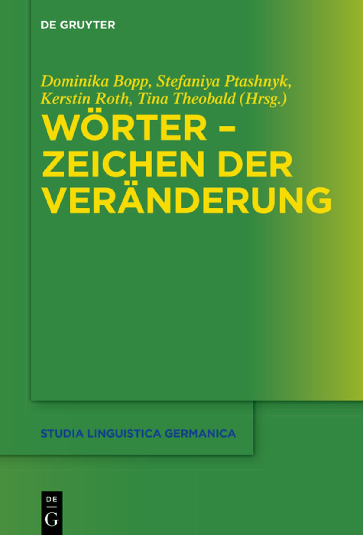 Cover image for Wörter – Zeichen der Veränderung ISBN 9783110995855
