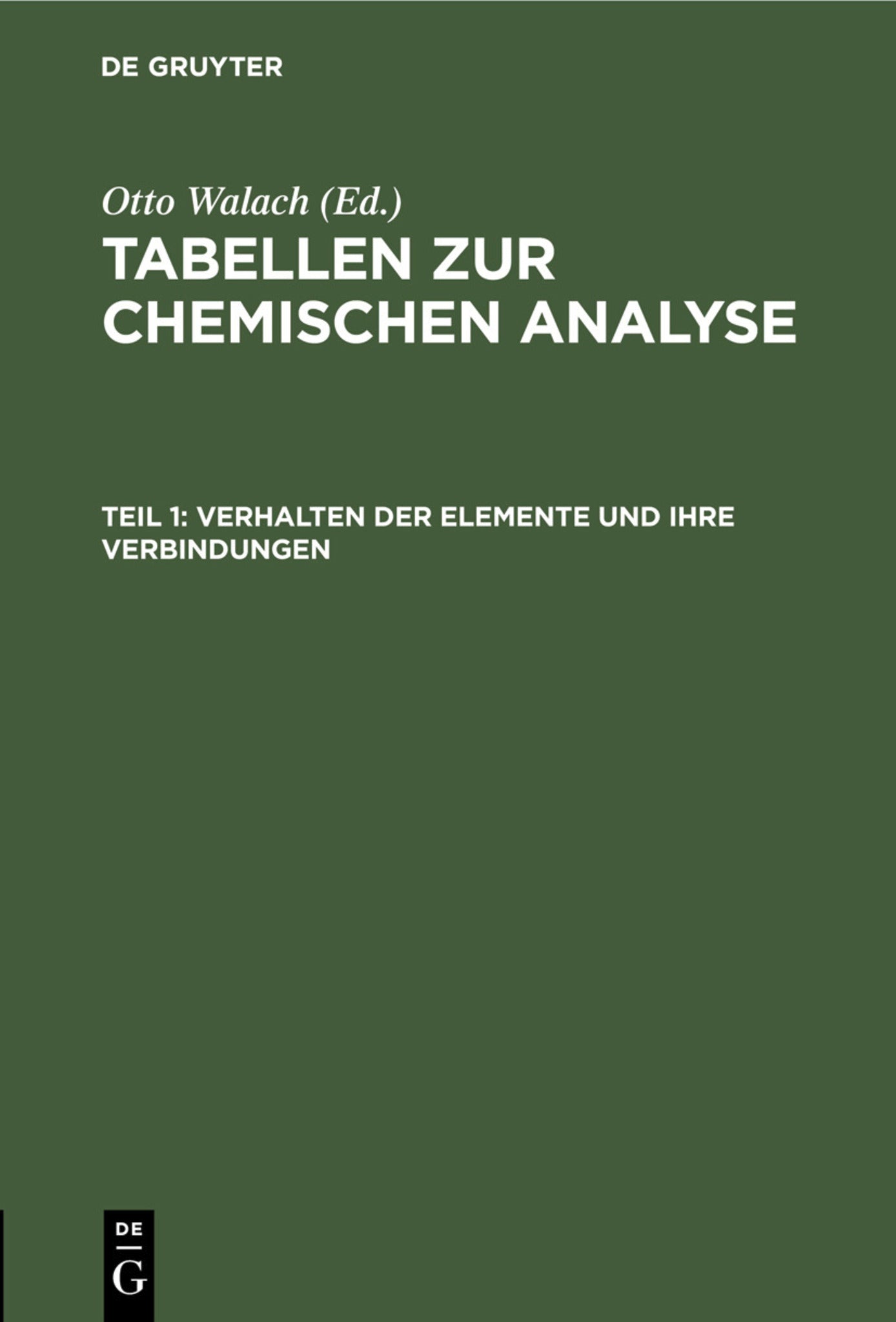 Verhalten der Elemente und ihre Verbindungen