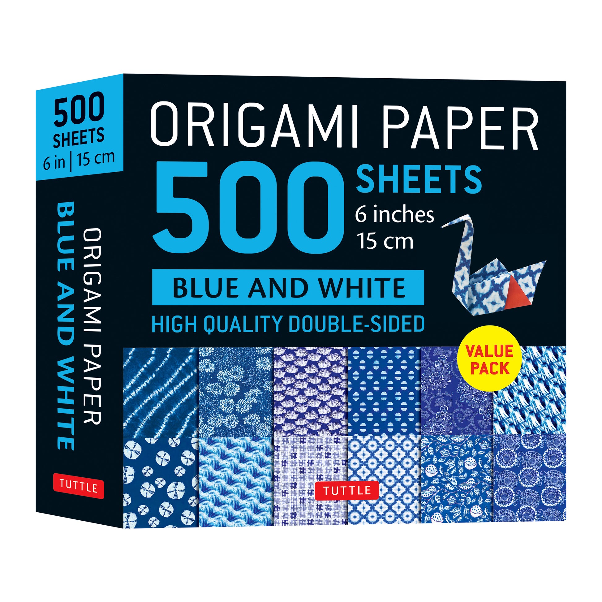 Origami Paper 500 sheets Blue & White 6" (15 cm)