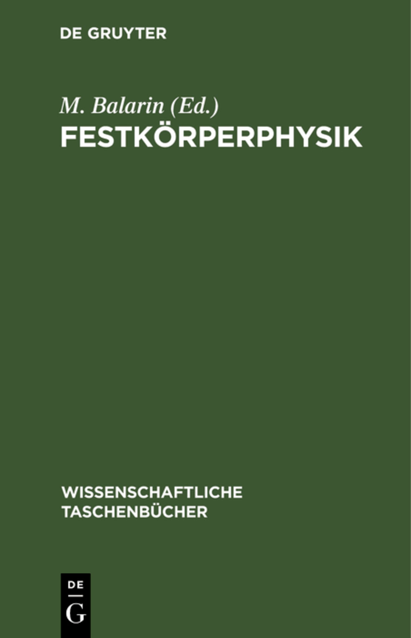 Cover image for Festkörperphysik ISBN 9783112621837