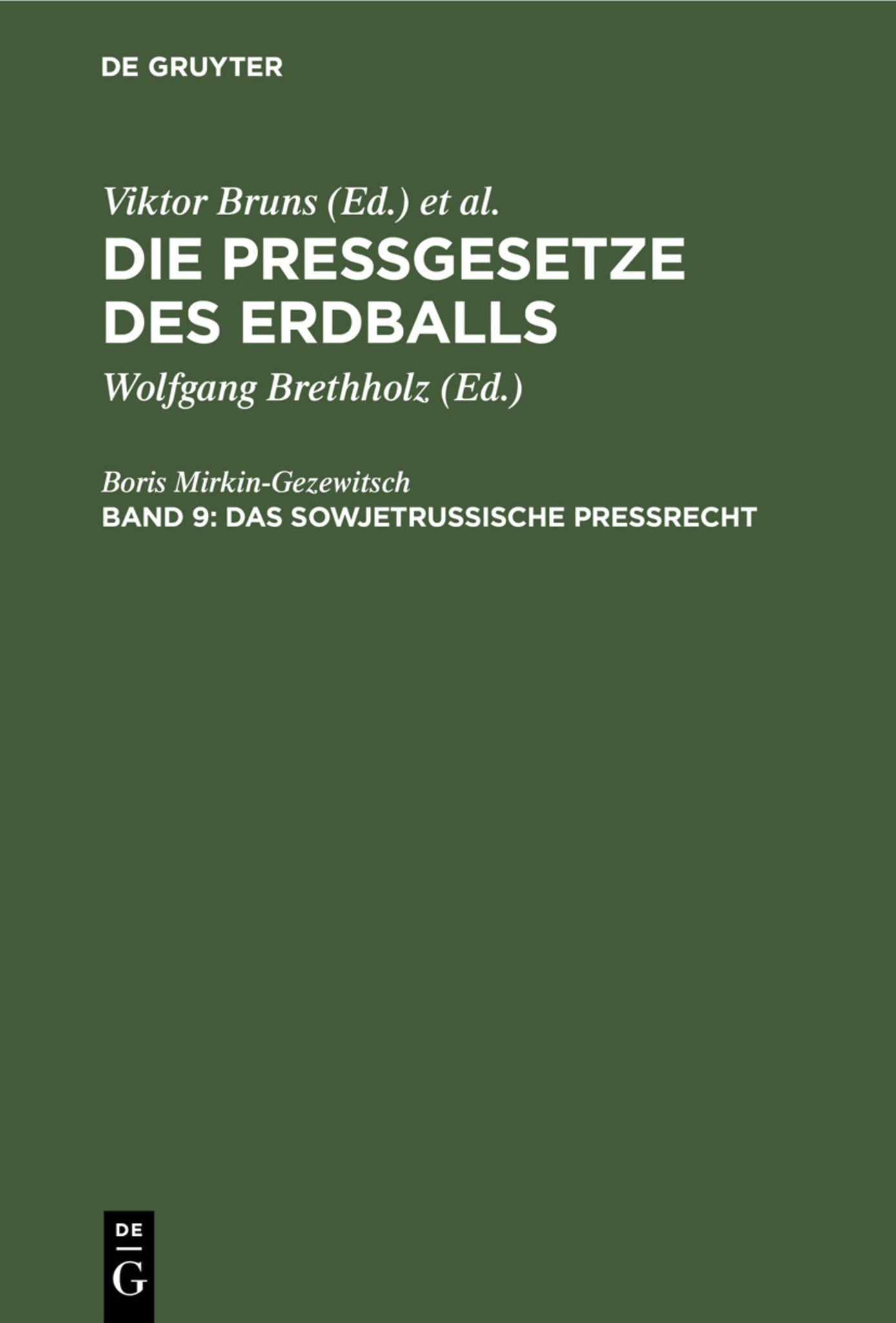 Das sowjetrussische Preßrecht