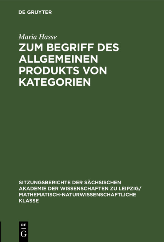 Zum Begriff des allgemeinen Produkts von Kategorien