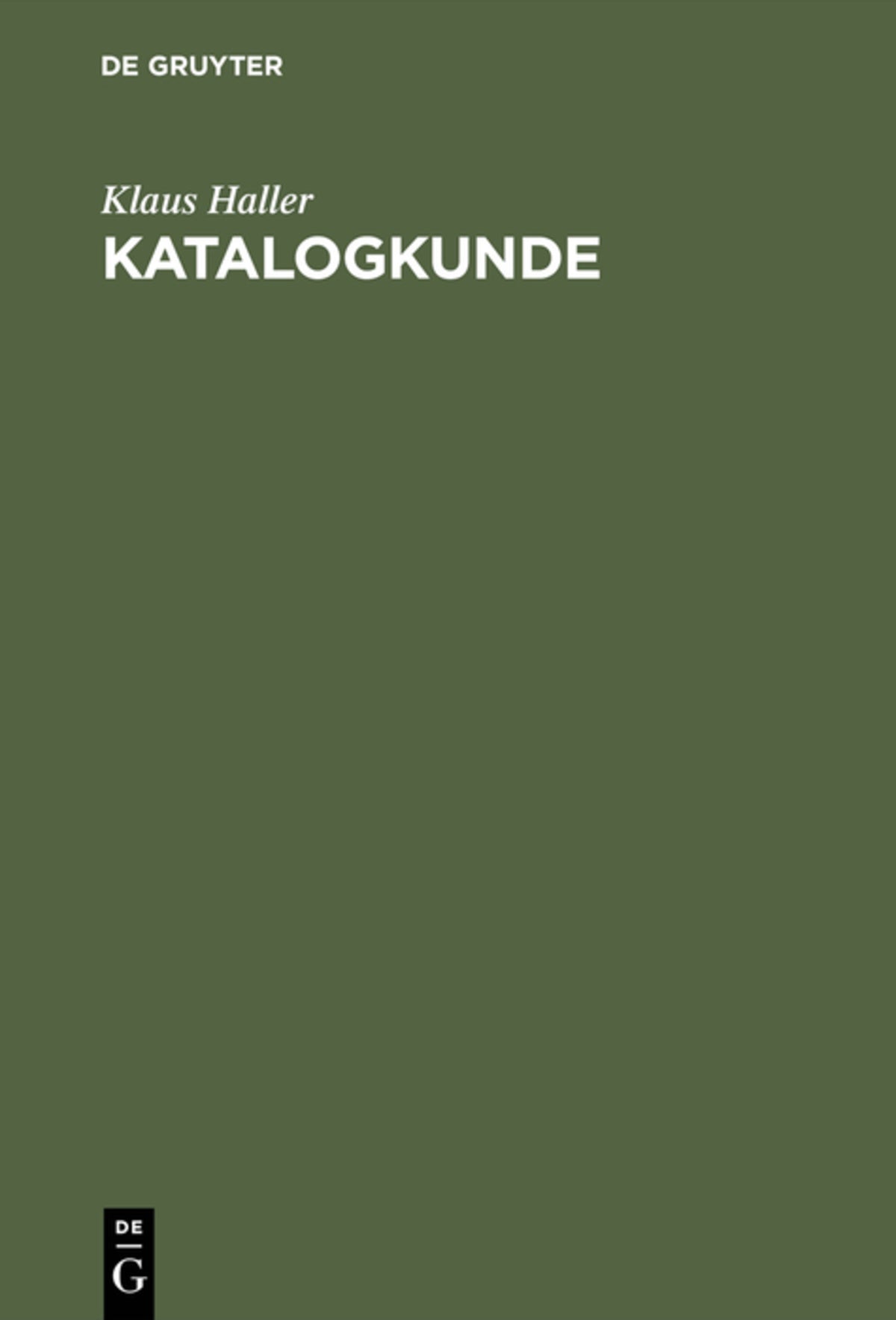 Cover image for Katalogkunde ISBN 9783598113642