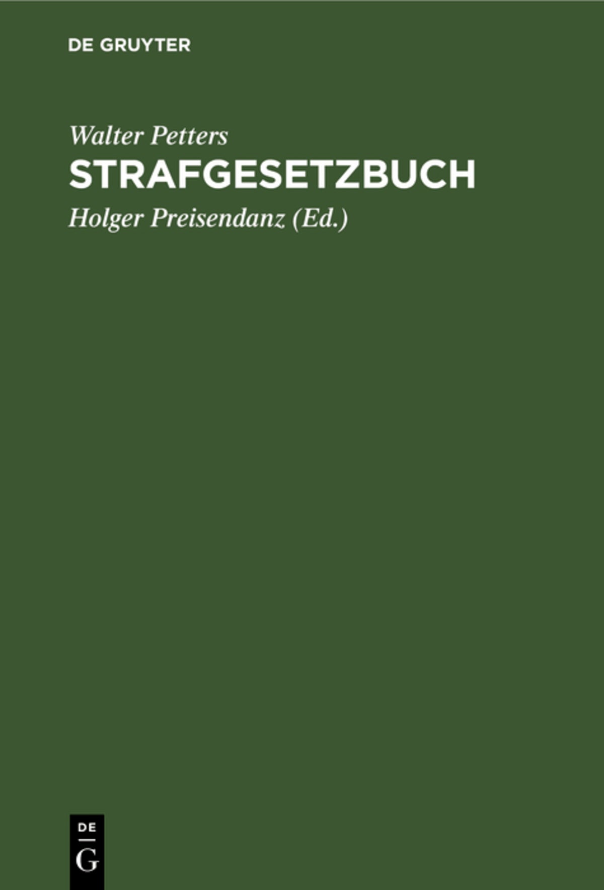 Cover image for Strafgesetzbuch ISBN 9783112305652