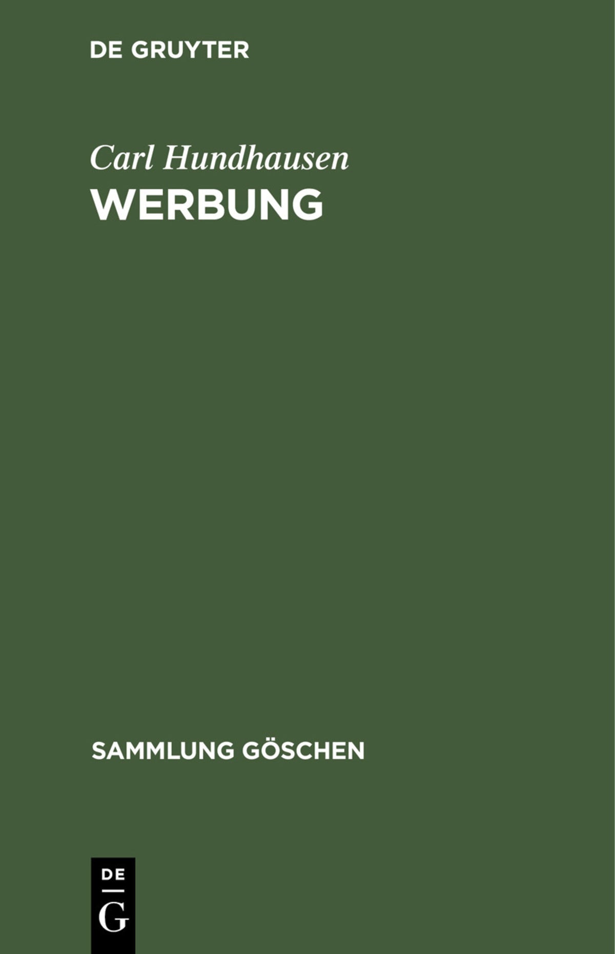 Cover image for Werbung ISBN 9783112309438