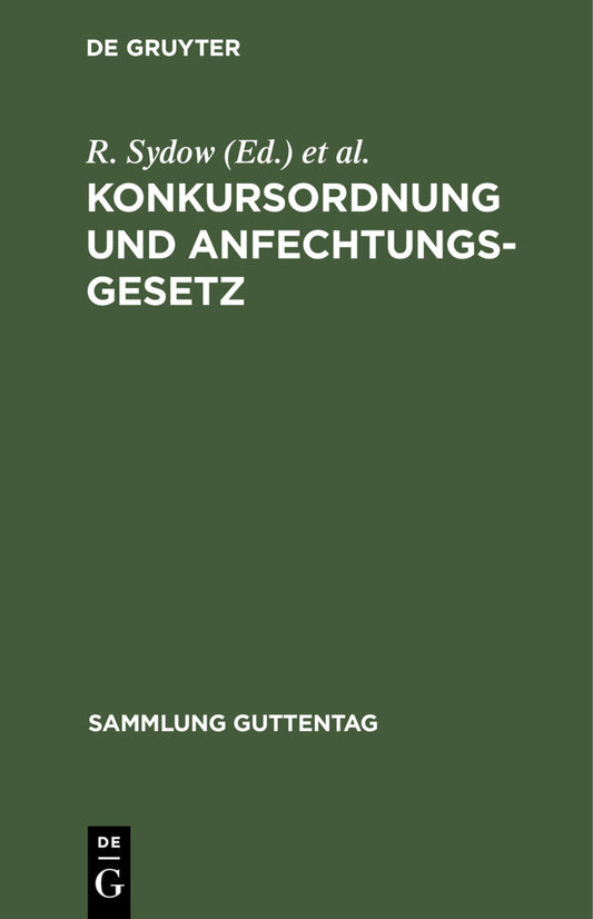Konkursordnung und Anfechtungsgesetz