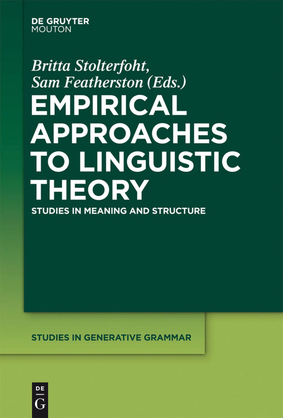 Cover image for Empirical Approaches to Linguistic Theory ISBN 9781614510895