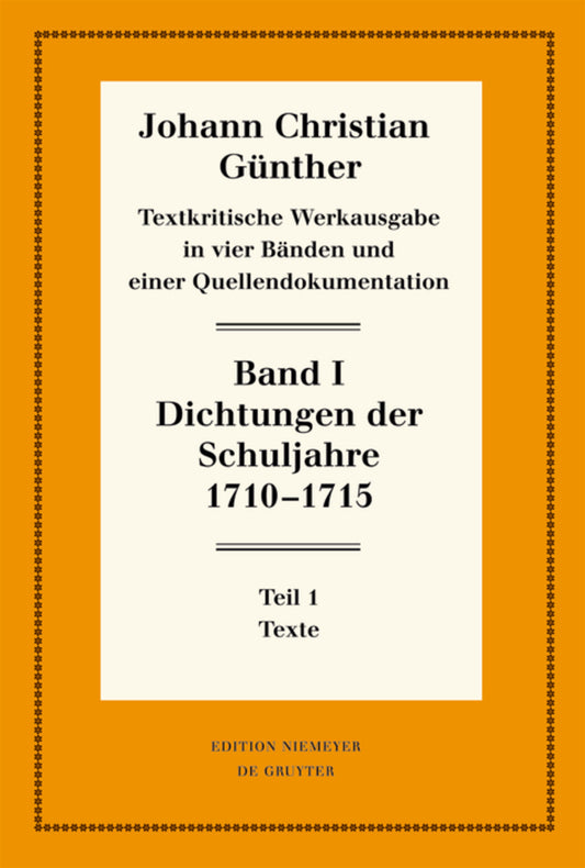 Dichtungen der Schuljahre 1710–1715