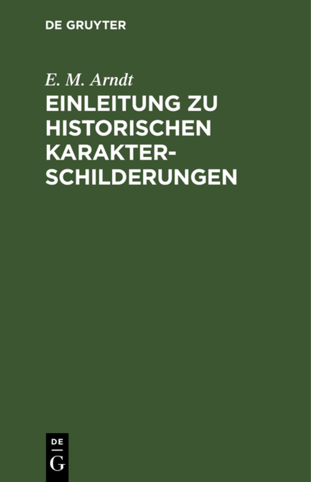 Cover image for Einleitung zu historischen Karakterschilderungen ISBN 9783111187754
