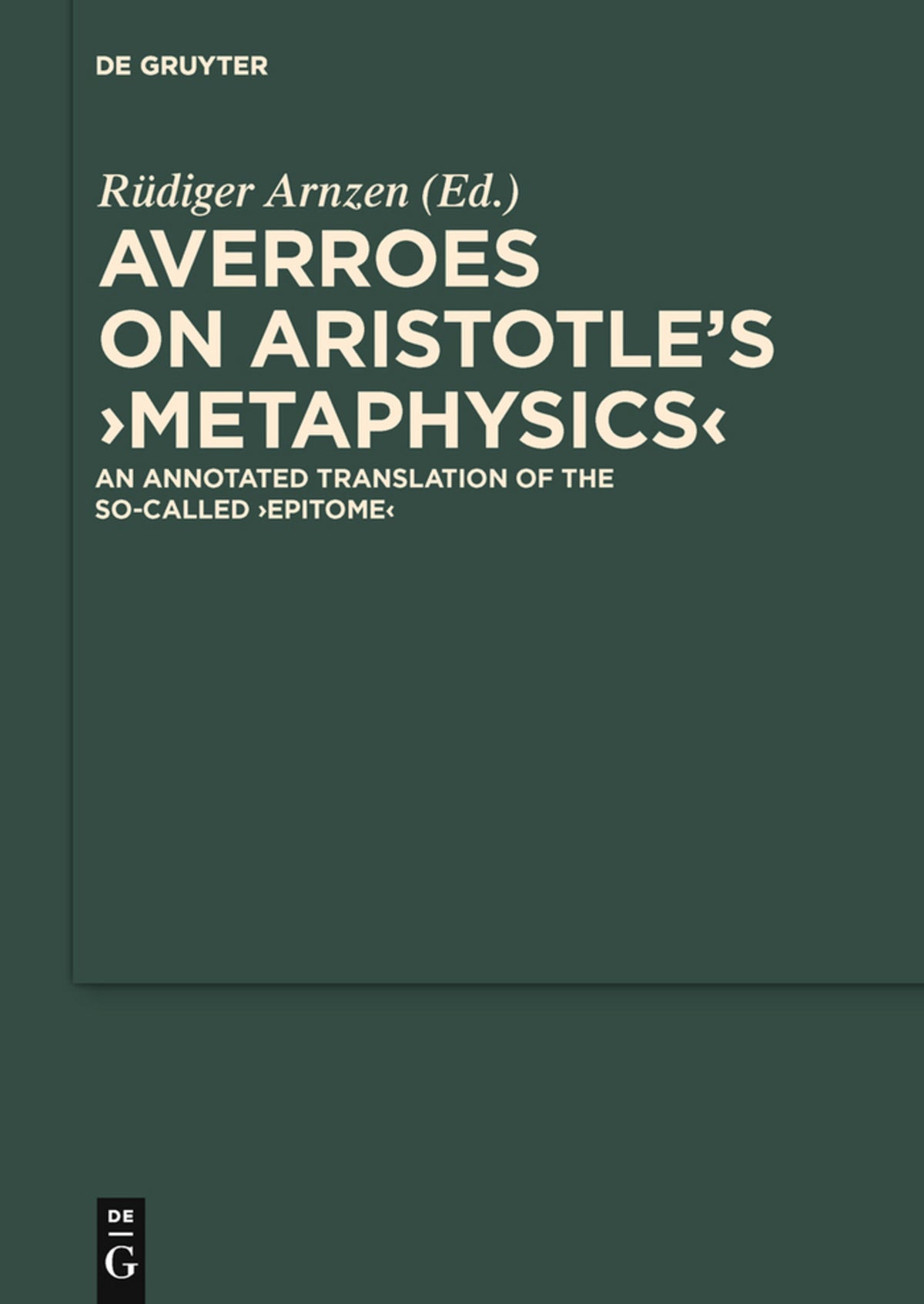 Cover image for On Aristotle's "Metaphysics" ISBN 9783110220018