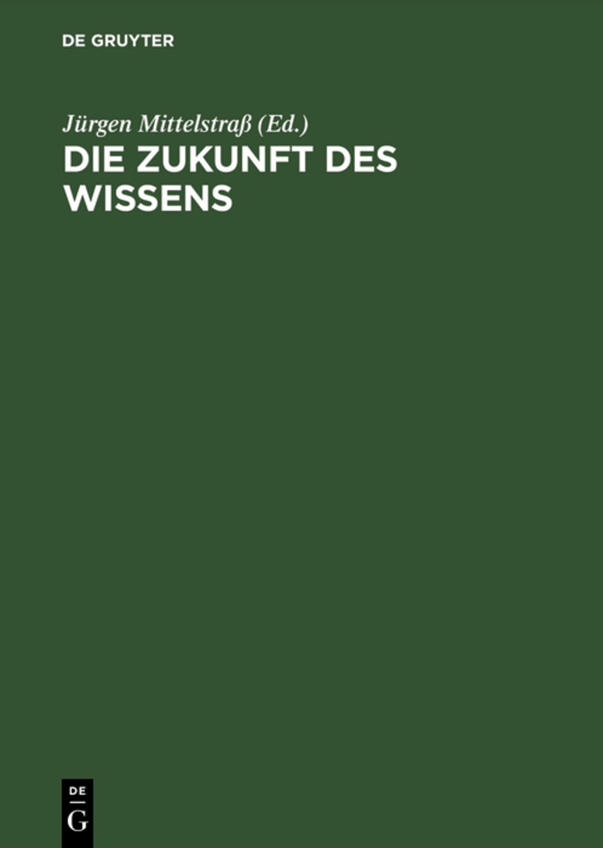 Cover image for Die Zukunft des Wissens ISBN 9783050035369