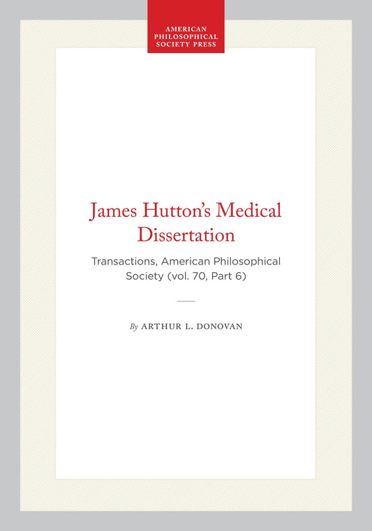 James Hutton’s Medical Dissertation