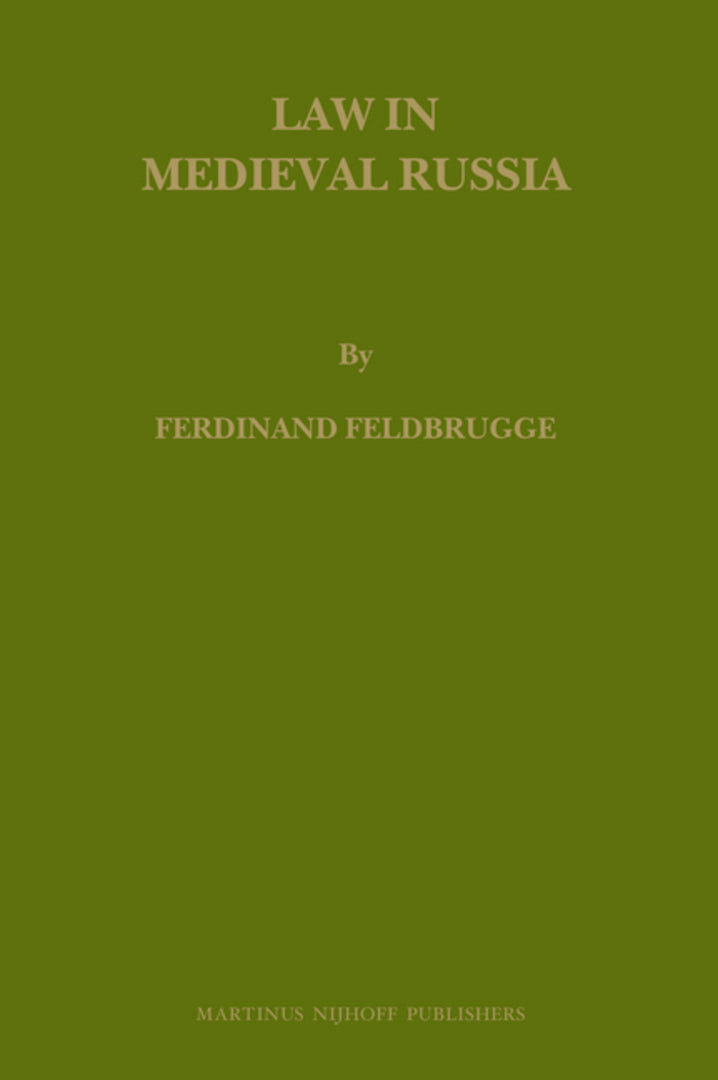 Cover image for Law in Medieval Russia ISBN 9789004169852