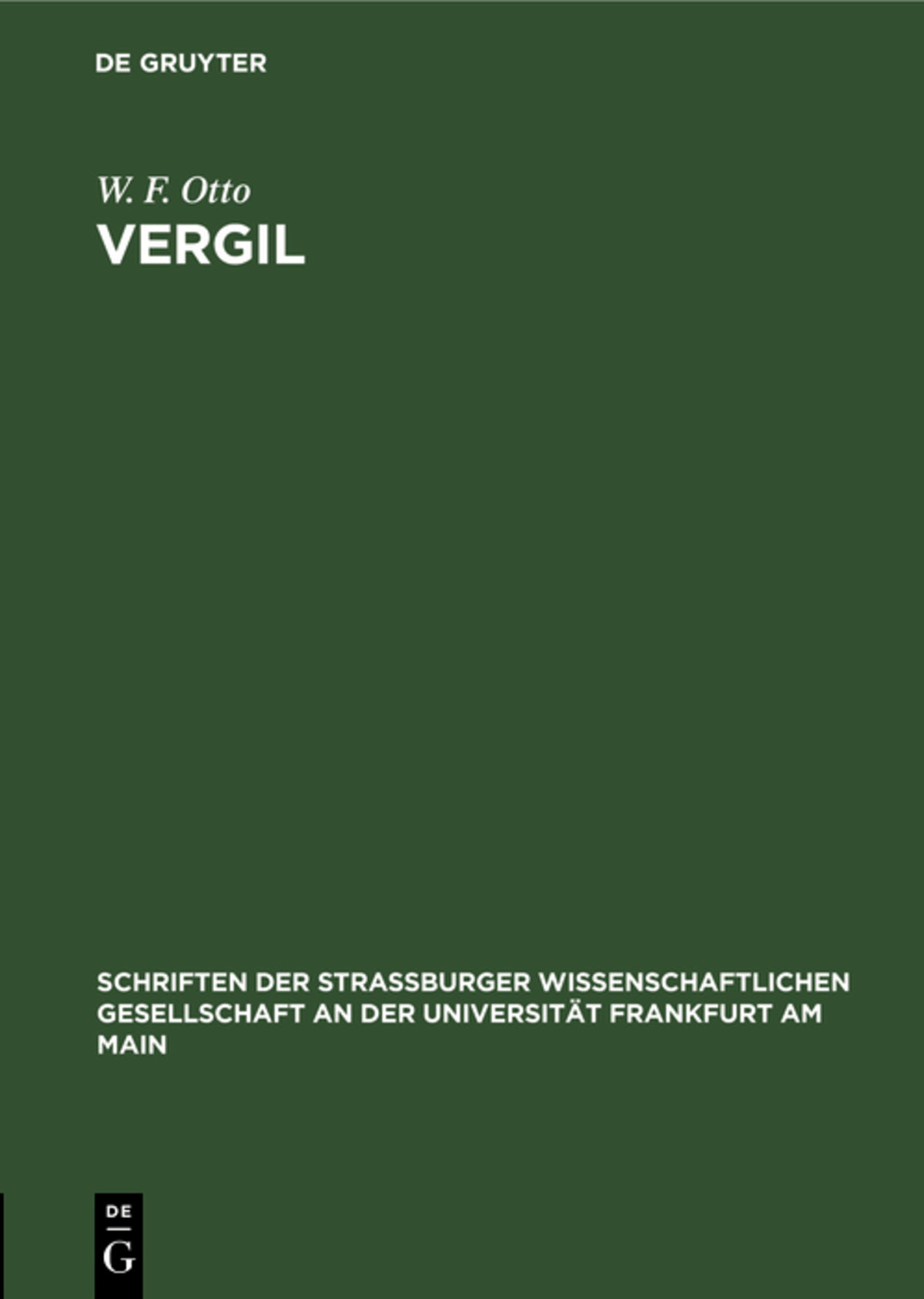Cover image for Vergil ISBN 9783112693711