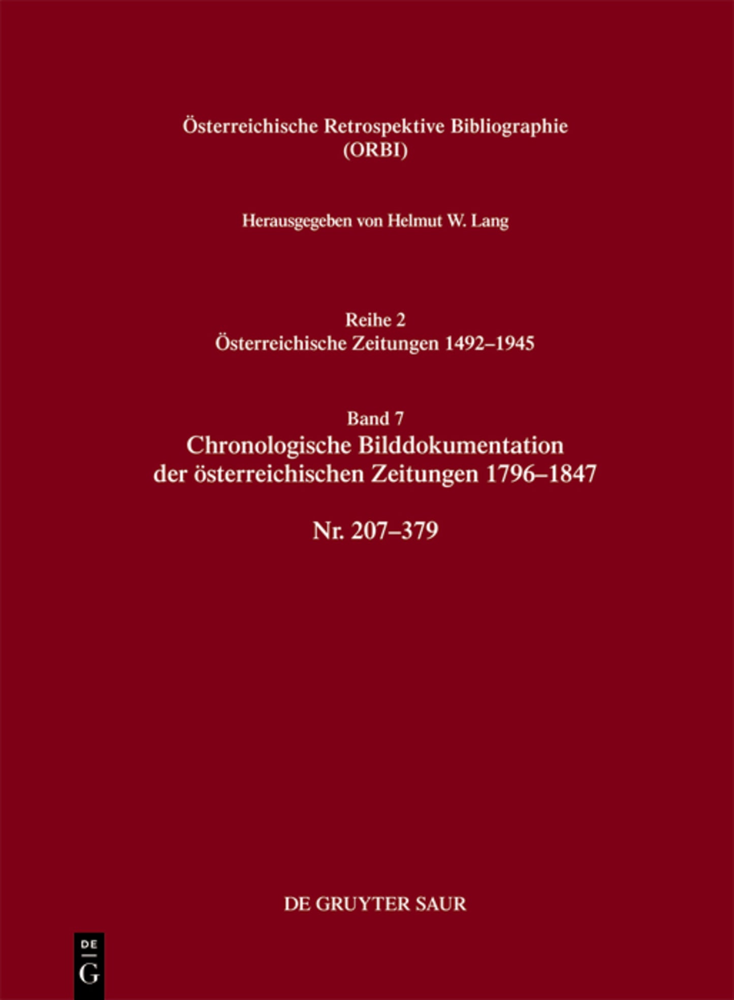 Chronologische Bilddokumentation der österreichischen Zeitungen 1796–1847