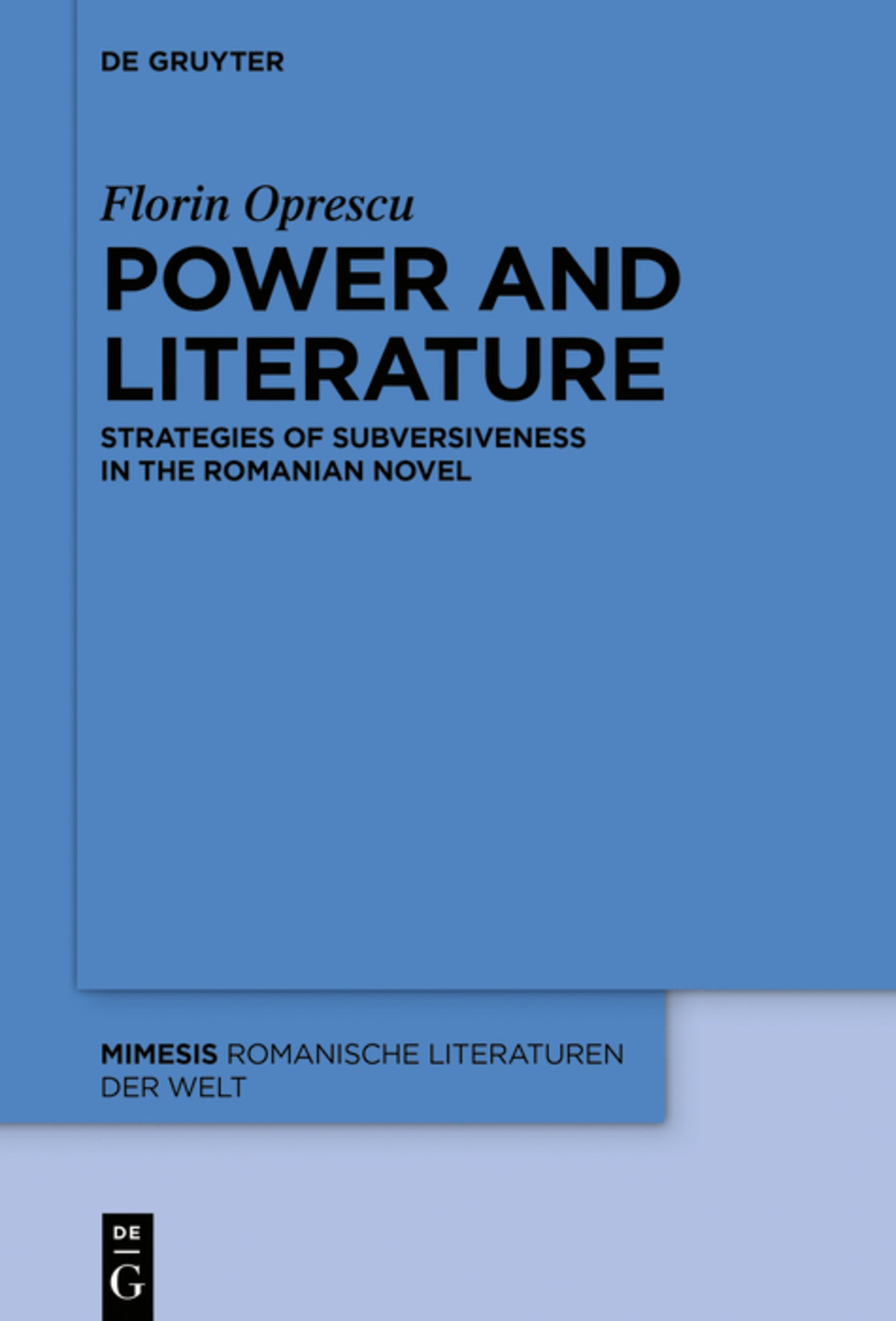 Cover image for Power and Literature ISBN 9783110602944