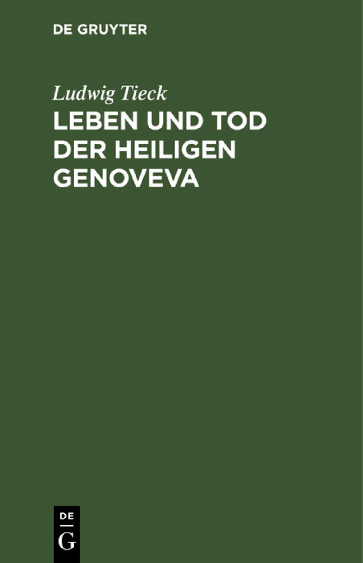 Cover image for Leben und Tod der heiligen Genoveva ISBN 9783111120874